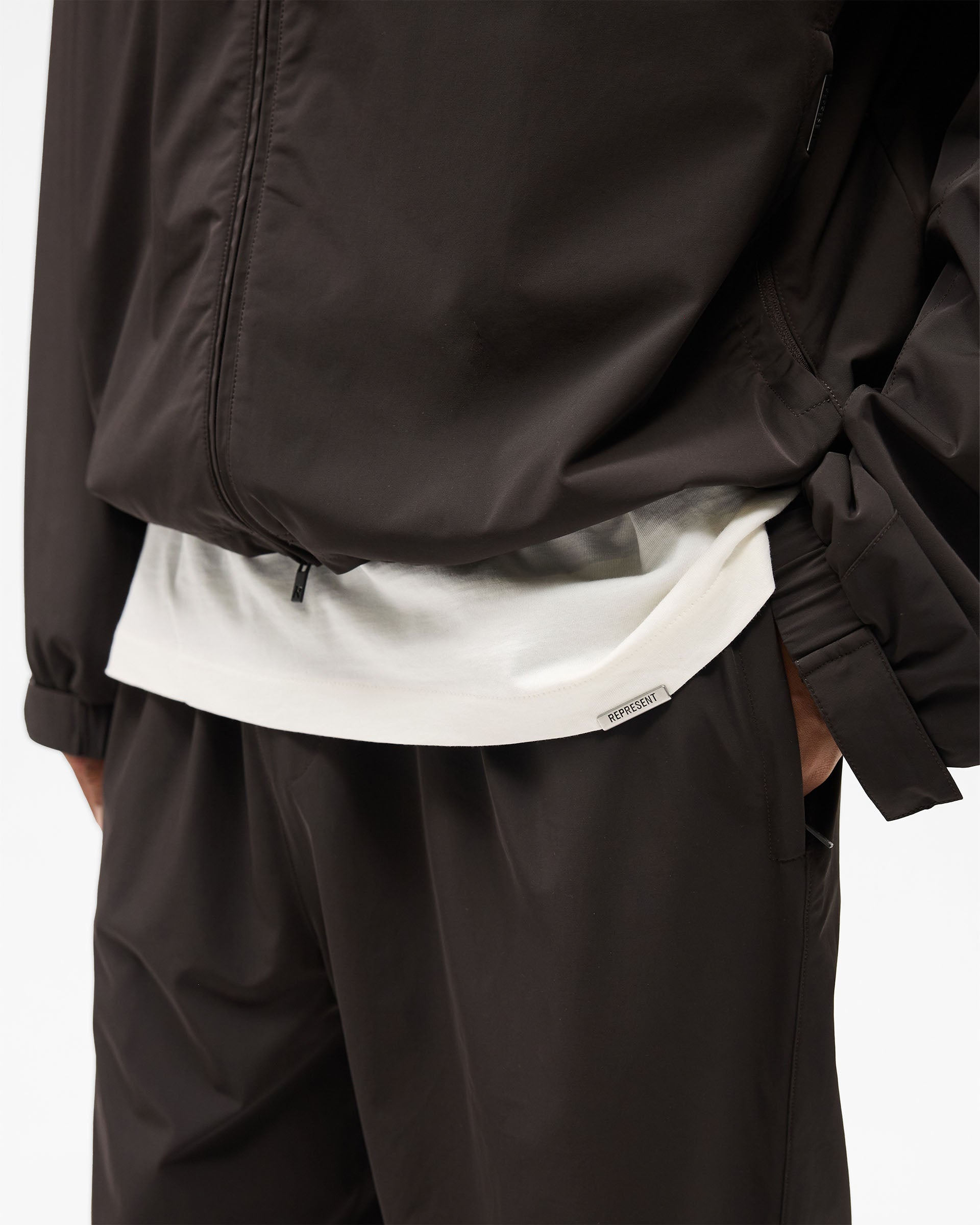 Initial Nylon Track Jacket - Coffee