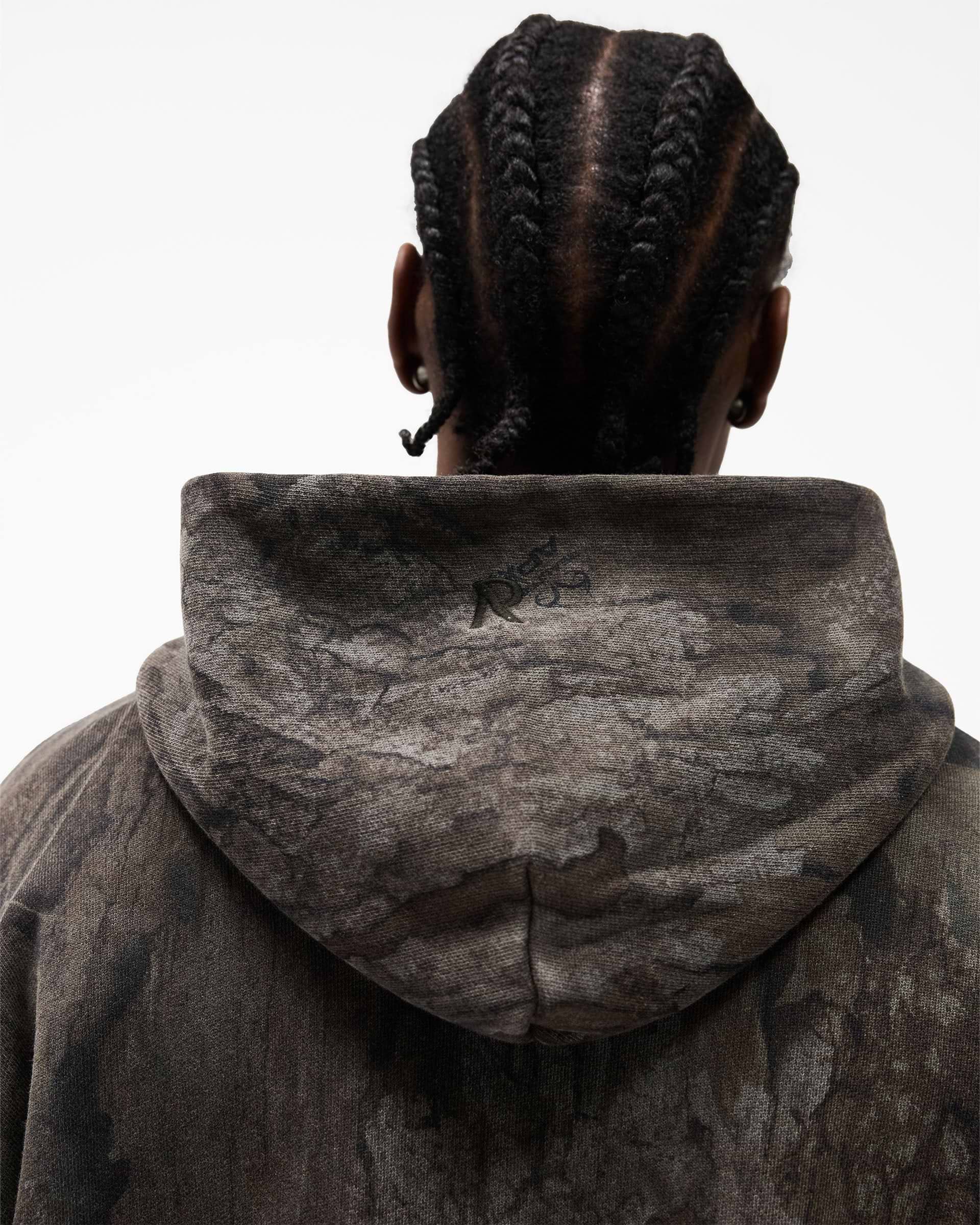 Overdyed Black Boxy Zip Up Hoodie | Realtree® | REPRESENT