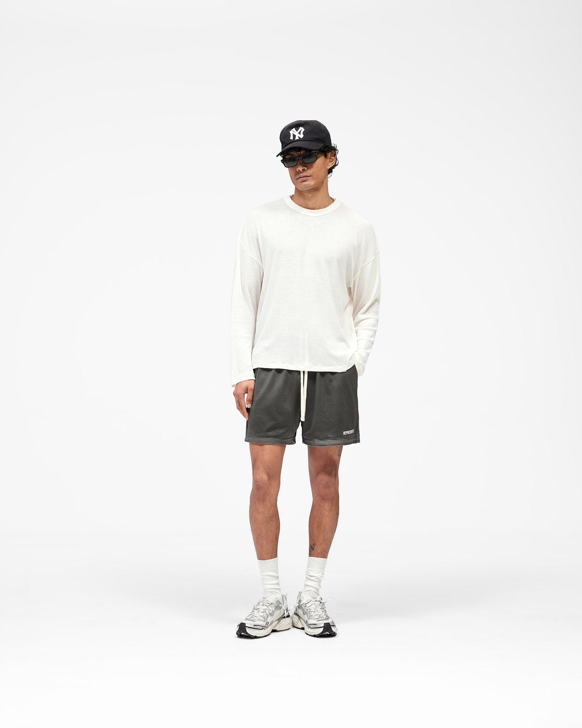 Washed Mesh Shorts - Vintage Grey