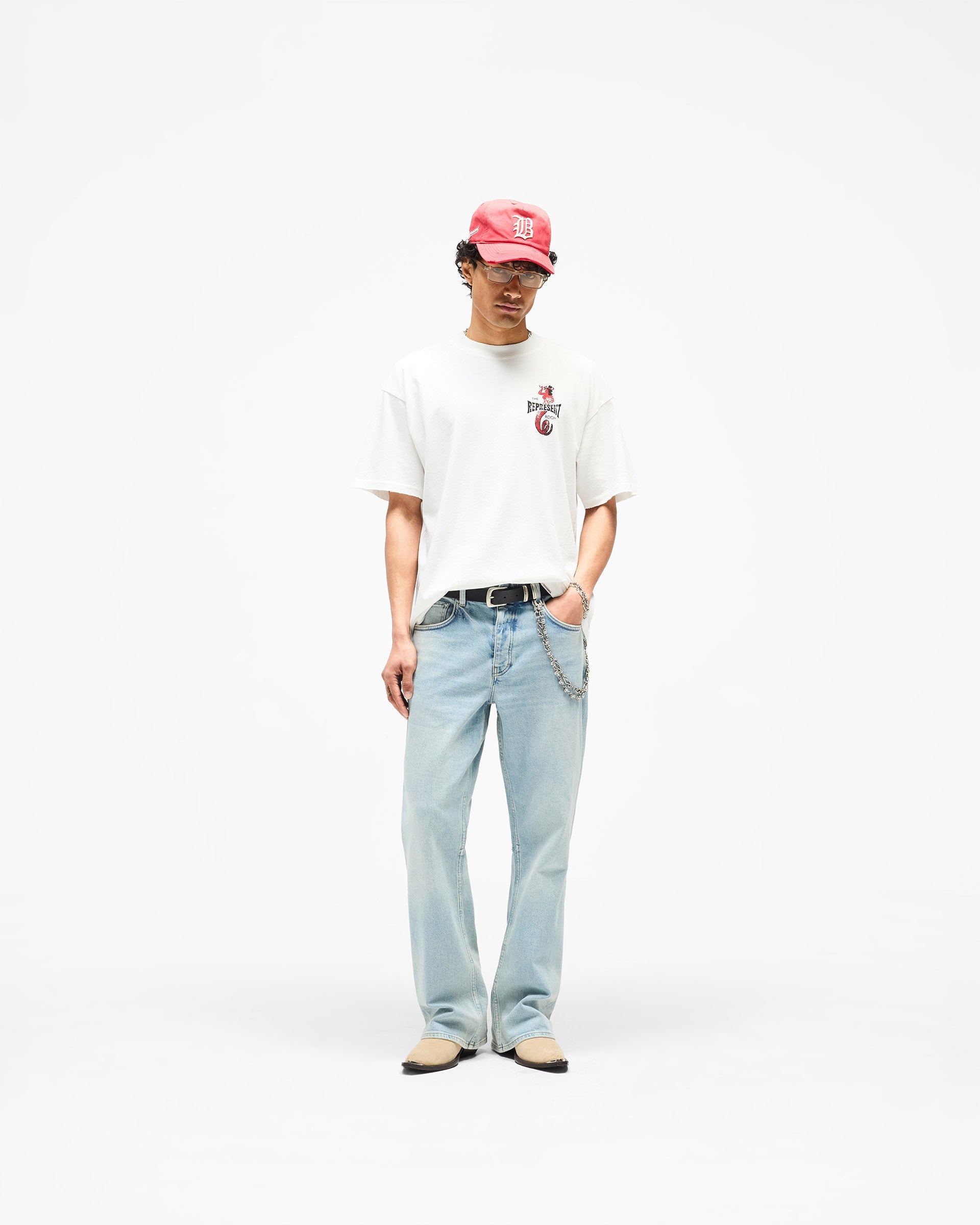 Viper Room Dice T-Shirt Flat White | Oversized Cotton Tee | REPRESENT