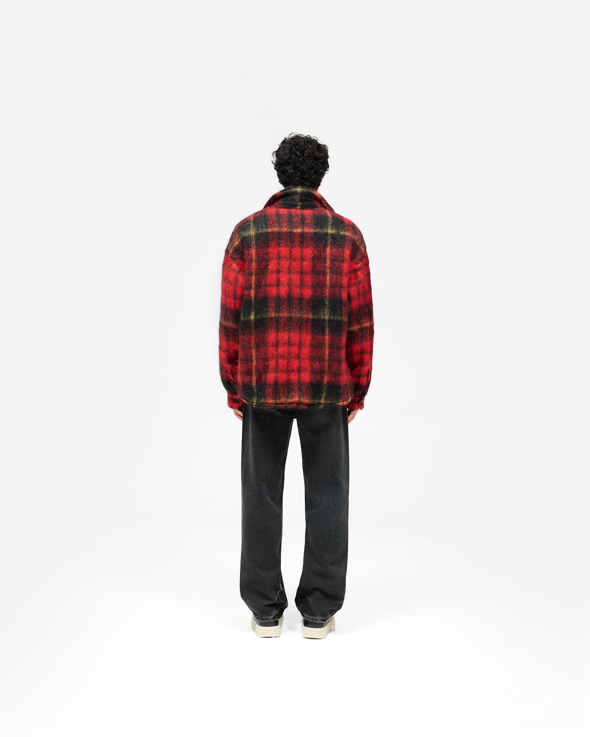 Red Check Mohair Overshirt | Jackets & Outwear | REPRESENT