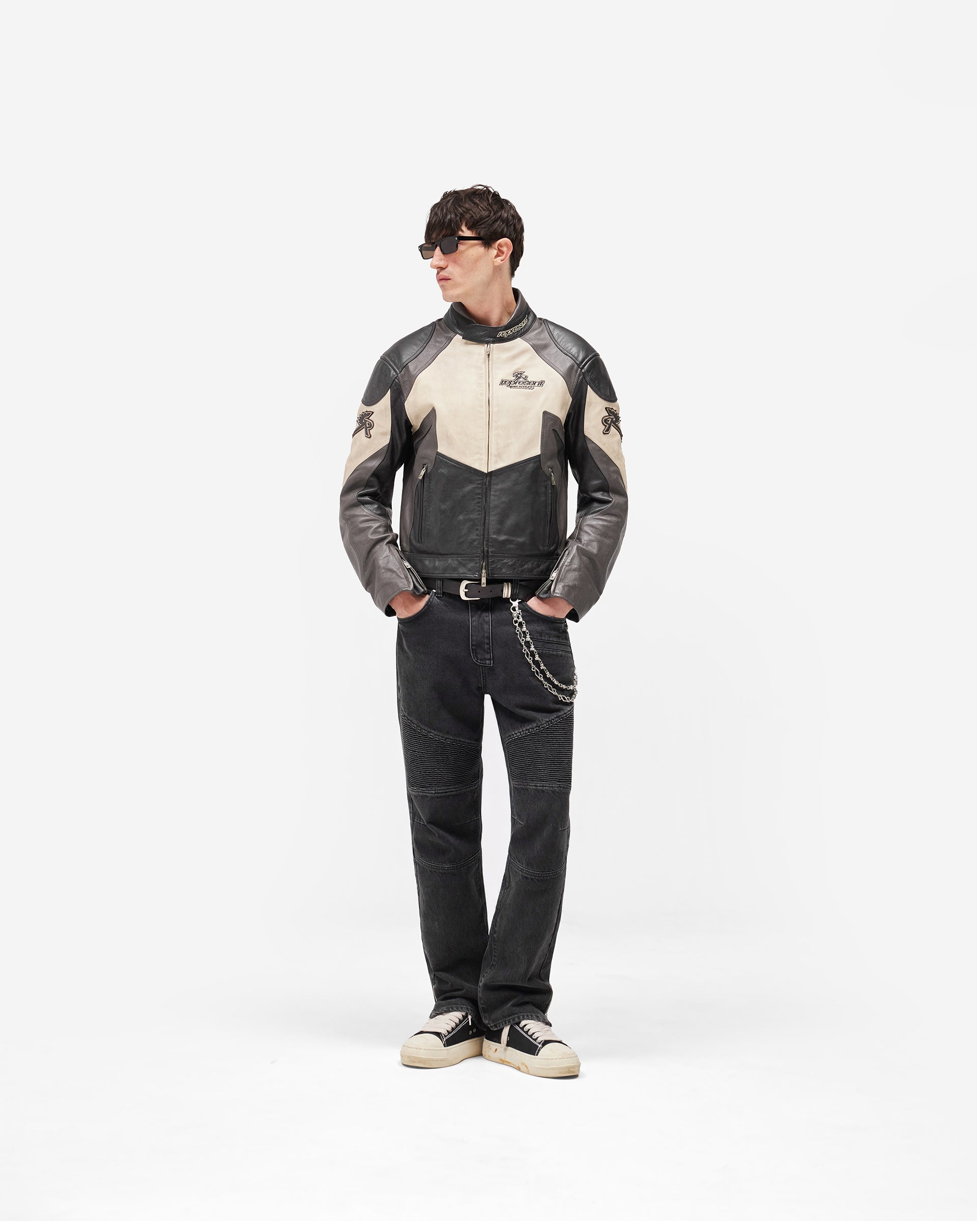 Represent x Belstaff Leather Race Jacket Black | Mens Jackets