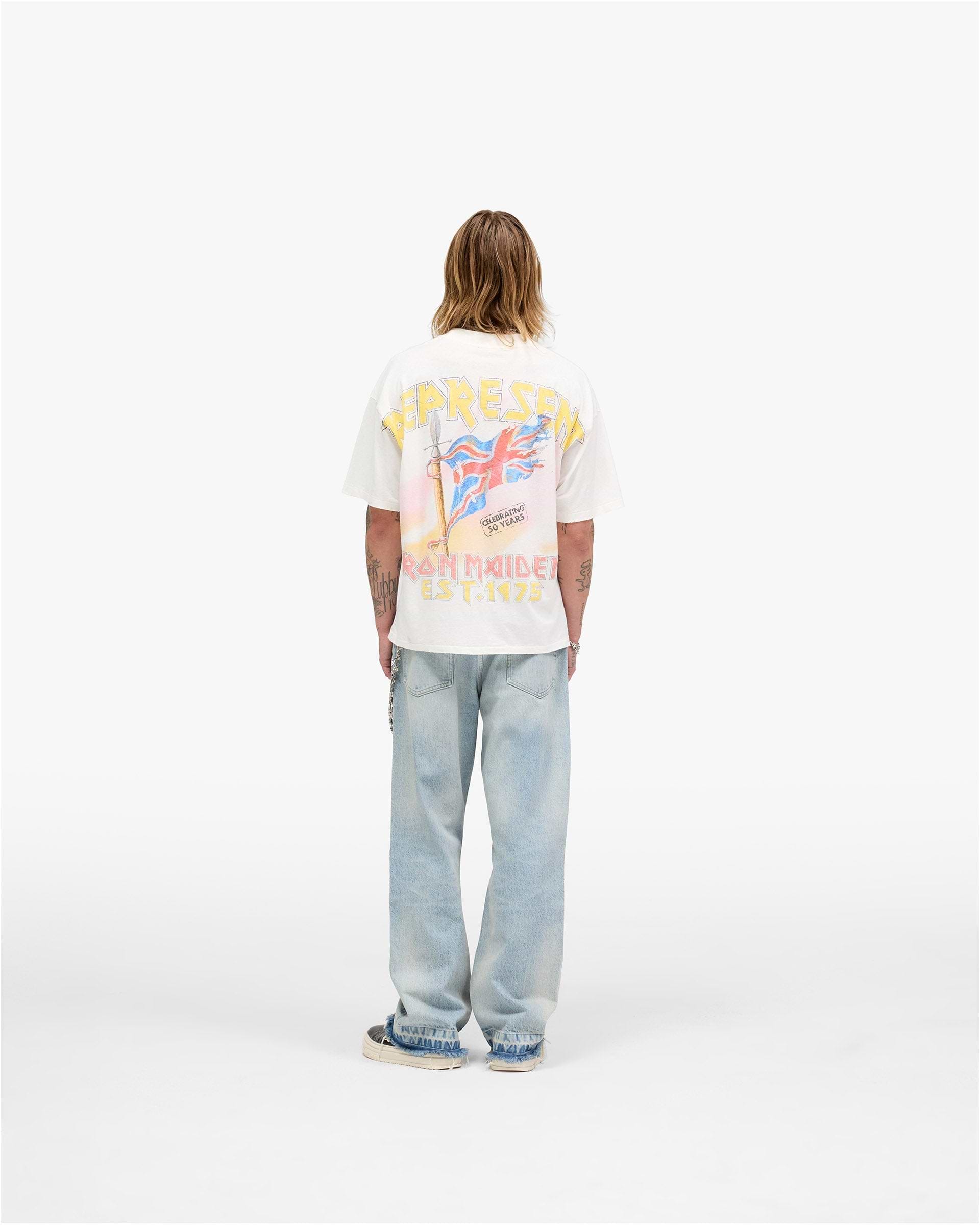Represent X Iron Maiden Steed T-Shirt | White | REPRESENT