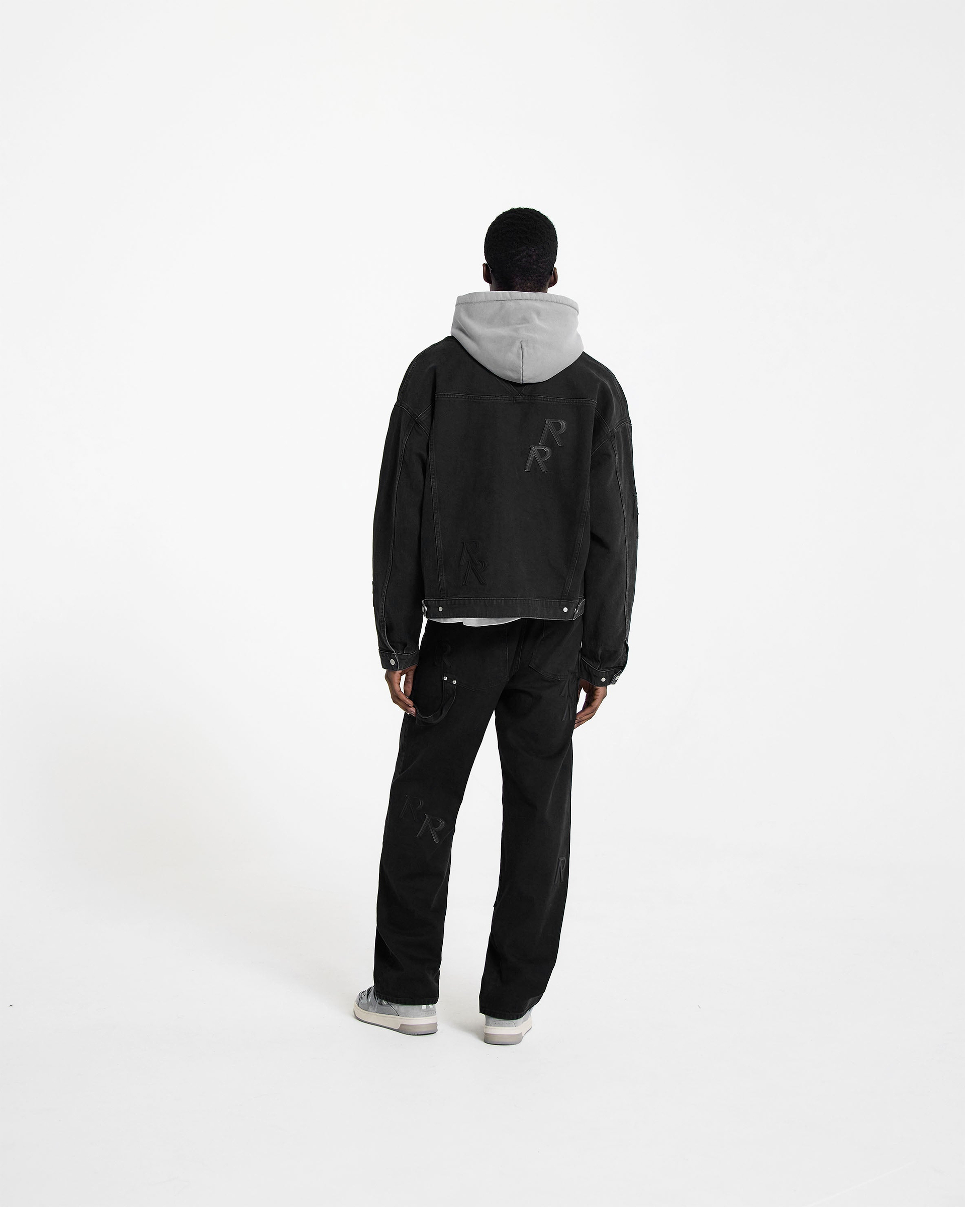 R4 Initial Denim Jacket - Off Black
