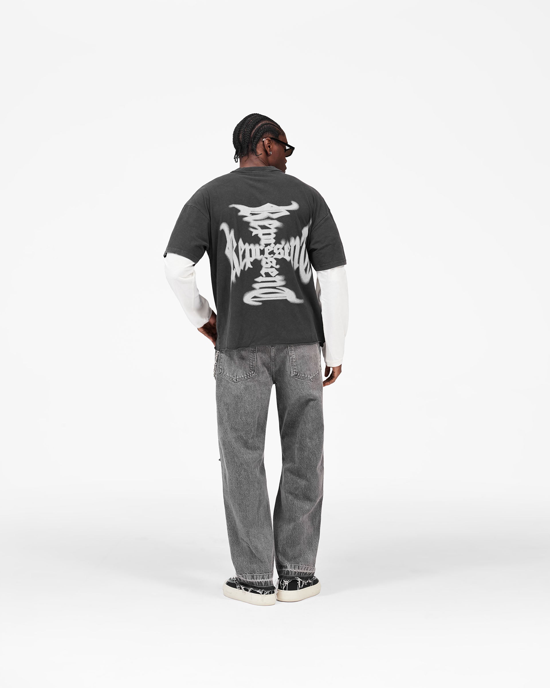 MH Stack Long Sleeve T-Shirt Faded Black | Heaton Capsule | REPRESENT
