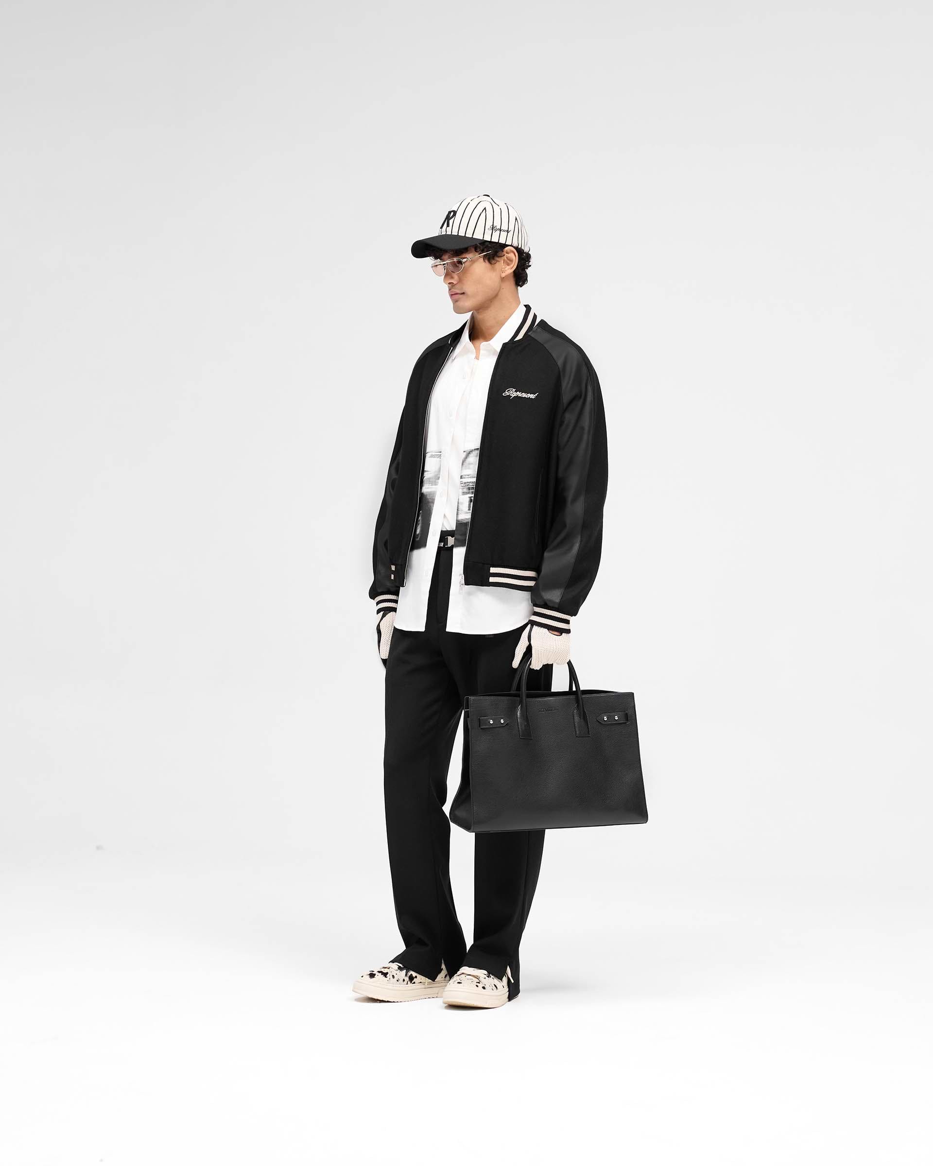 Raglan Varsity Jacket - Black | REPRESENT