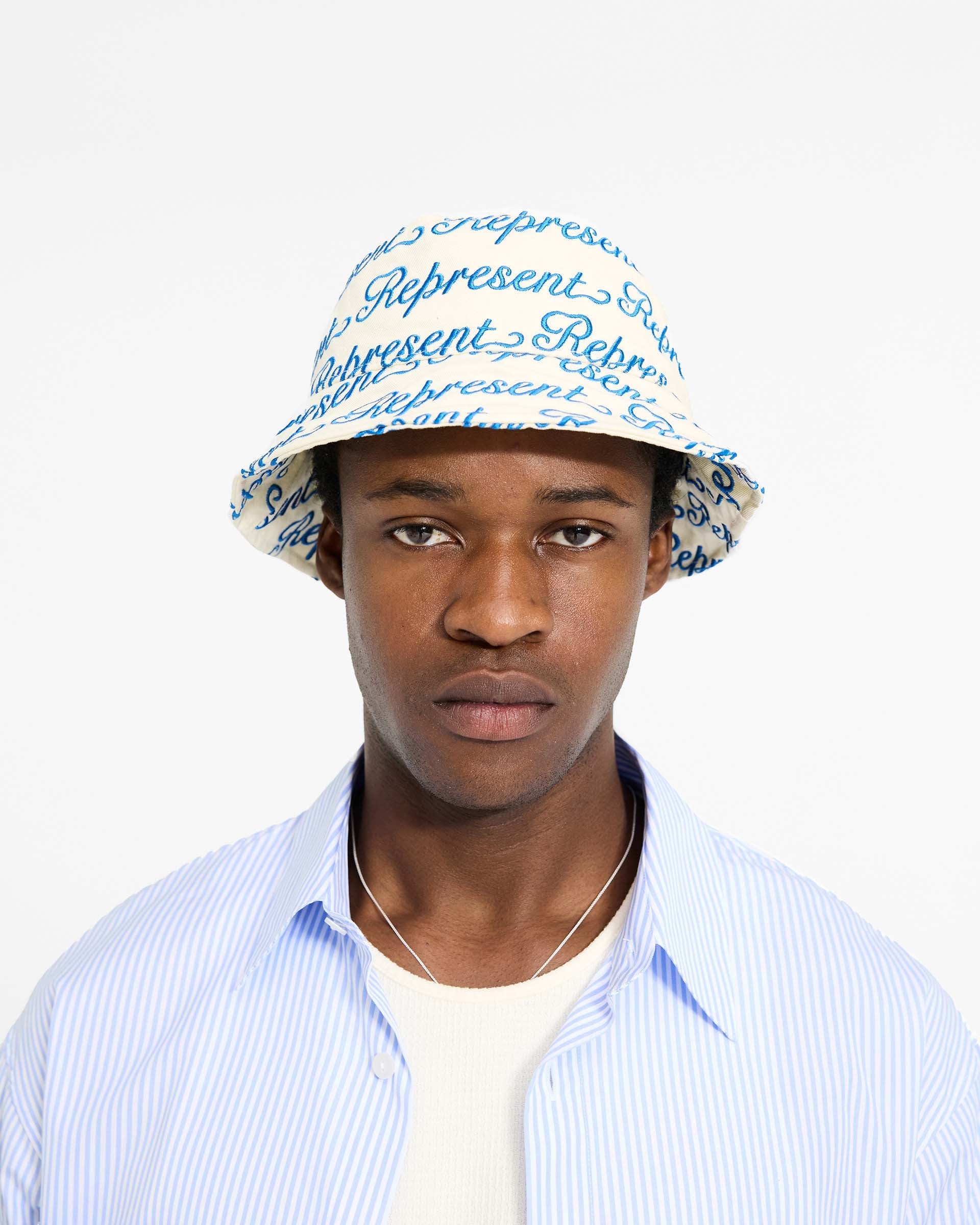 Embroidered Bucket Hat - Antique White