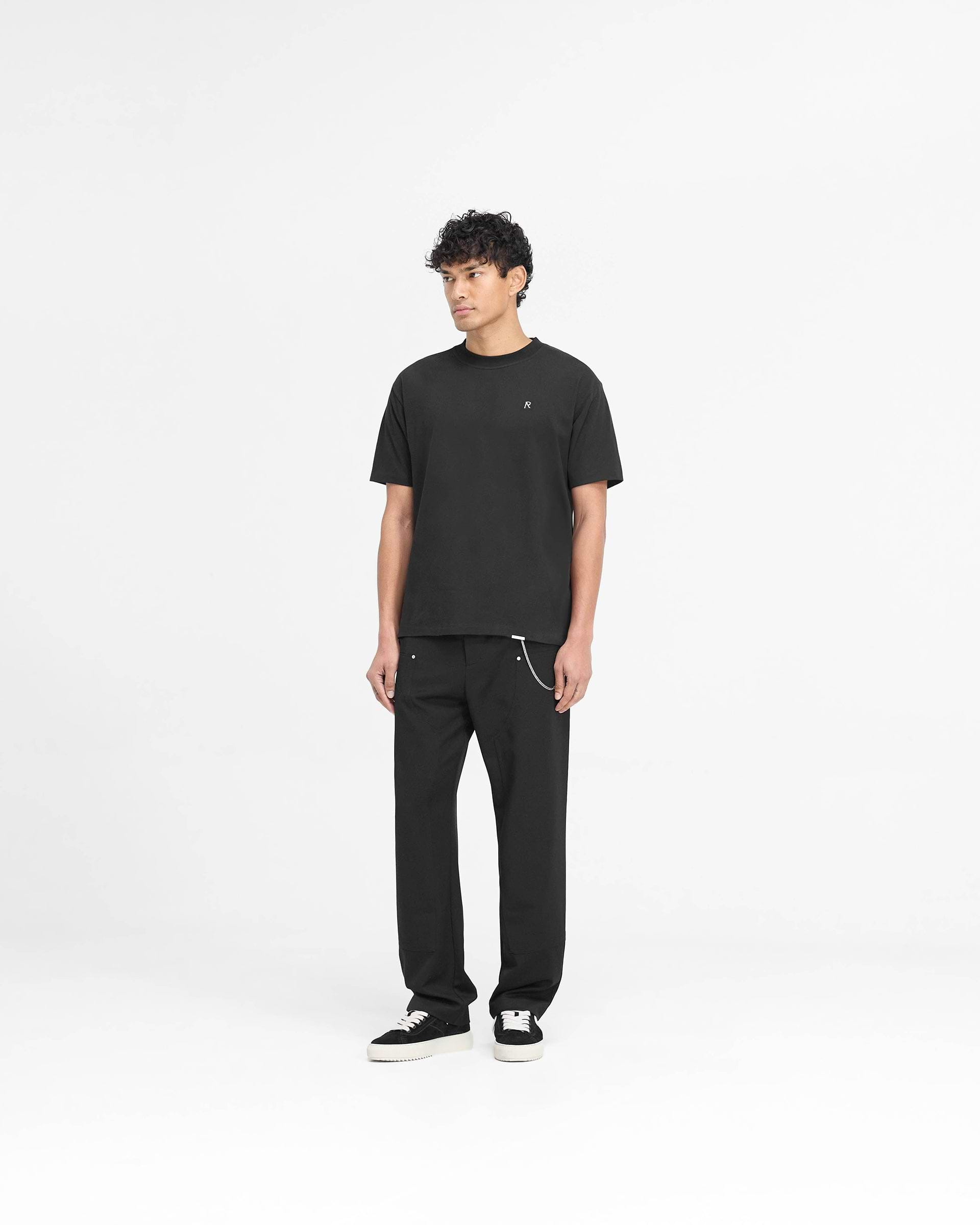 Metal Initial R T-Shirt - Jet Black