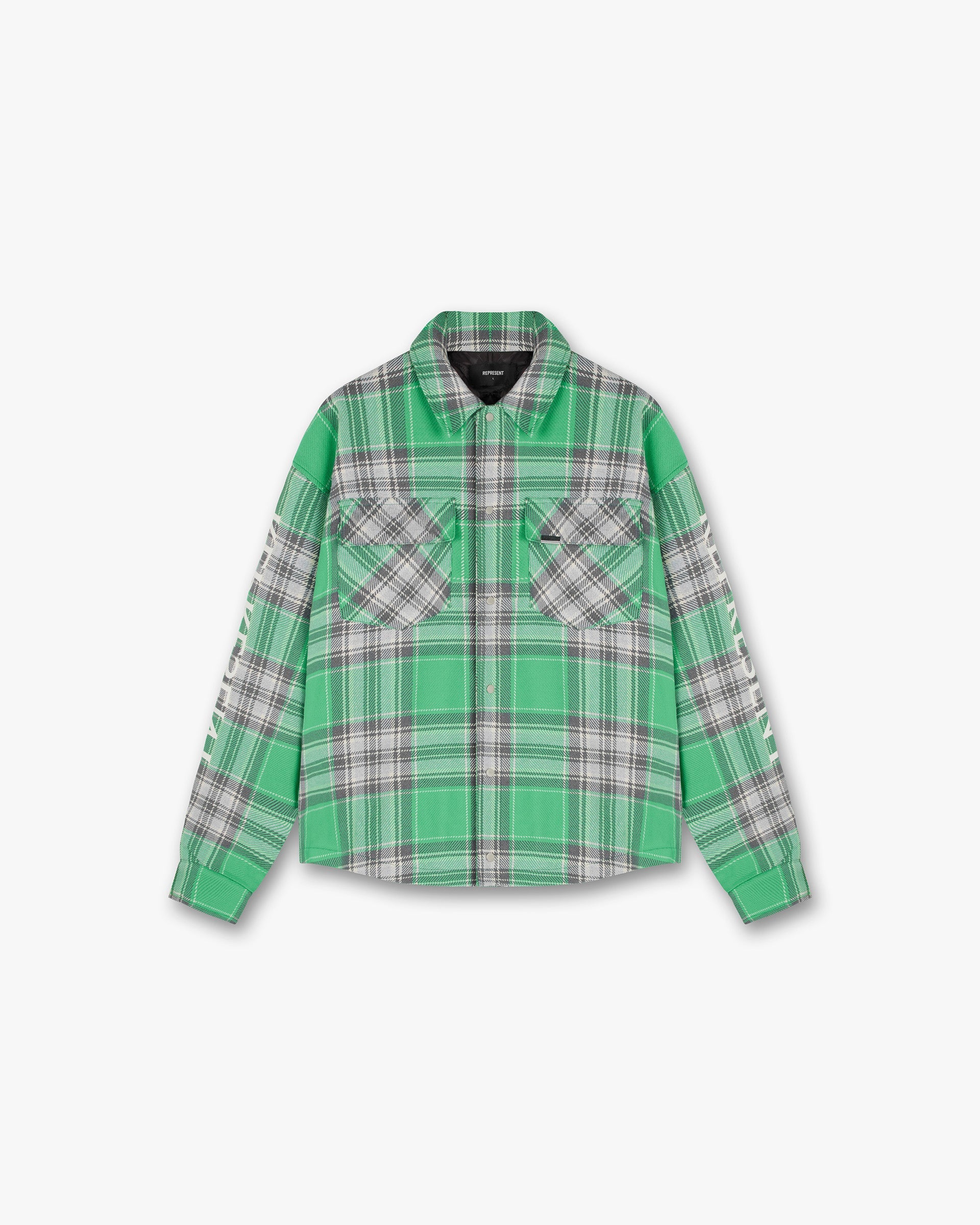 Quilted Flannel Overshirt Island Green Check REPRESENT CLO