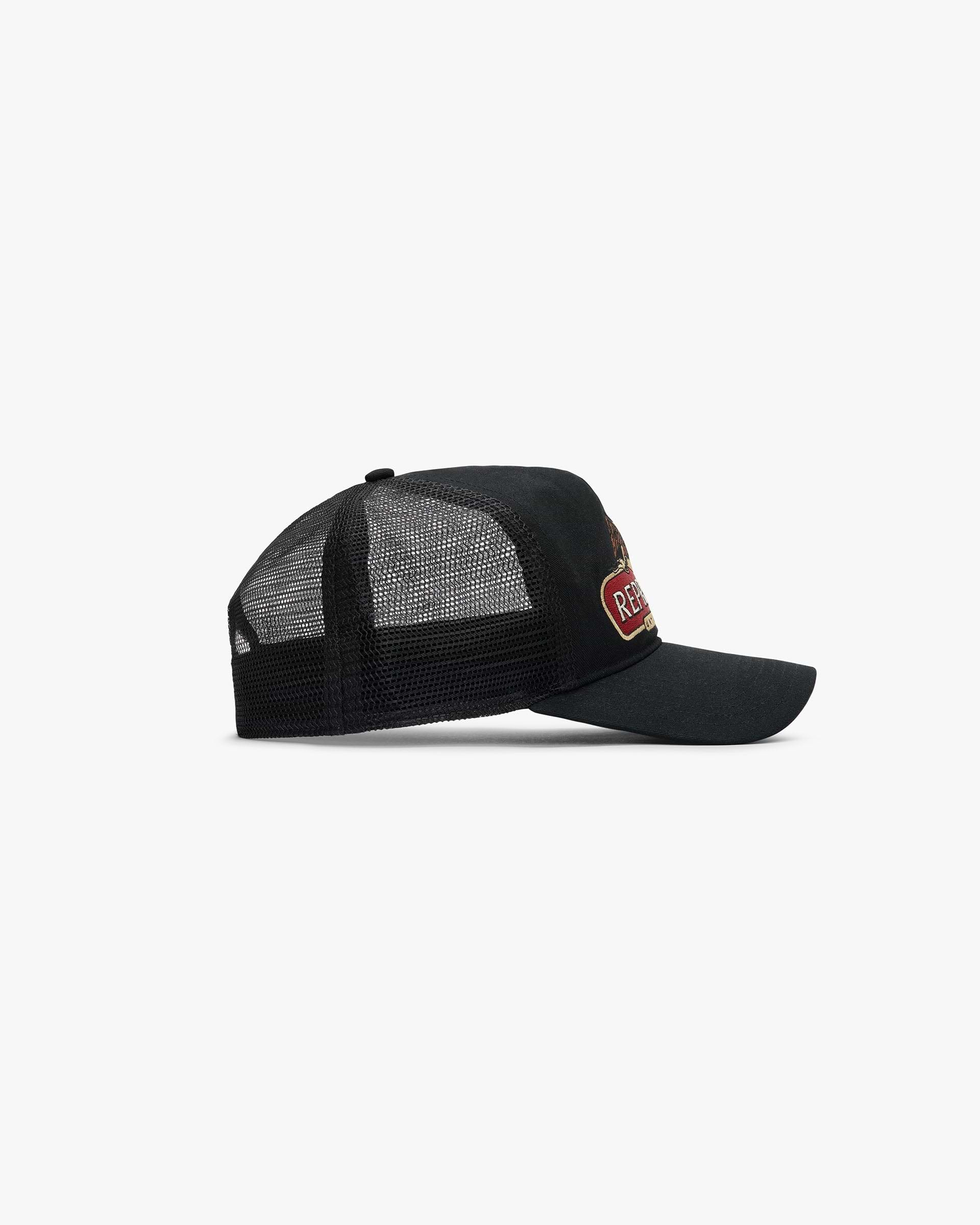 Represent X End Eagle Trucker Cap - Jet Black