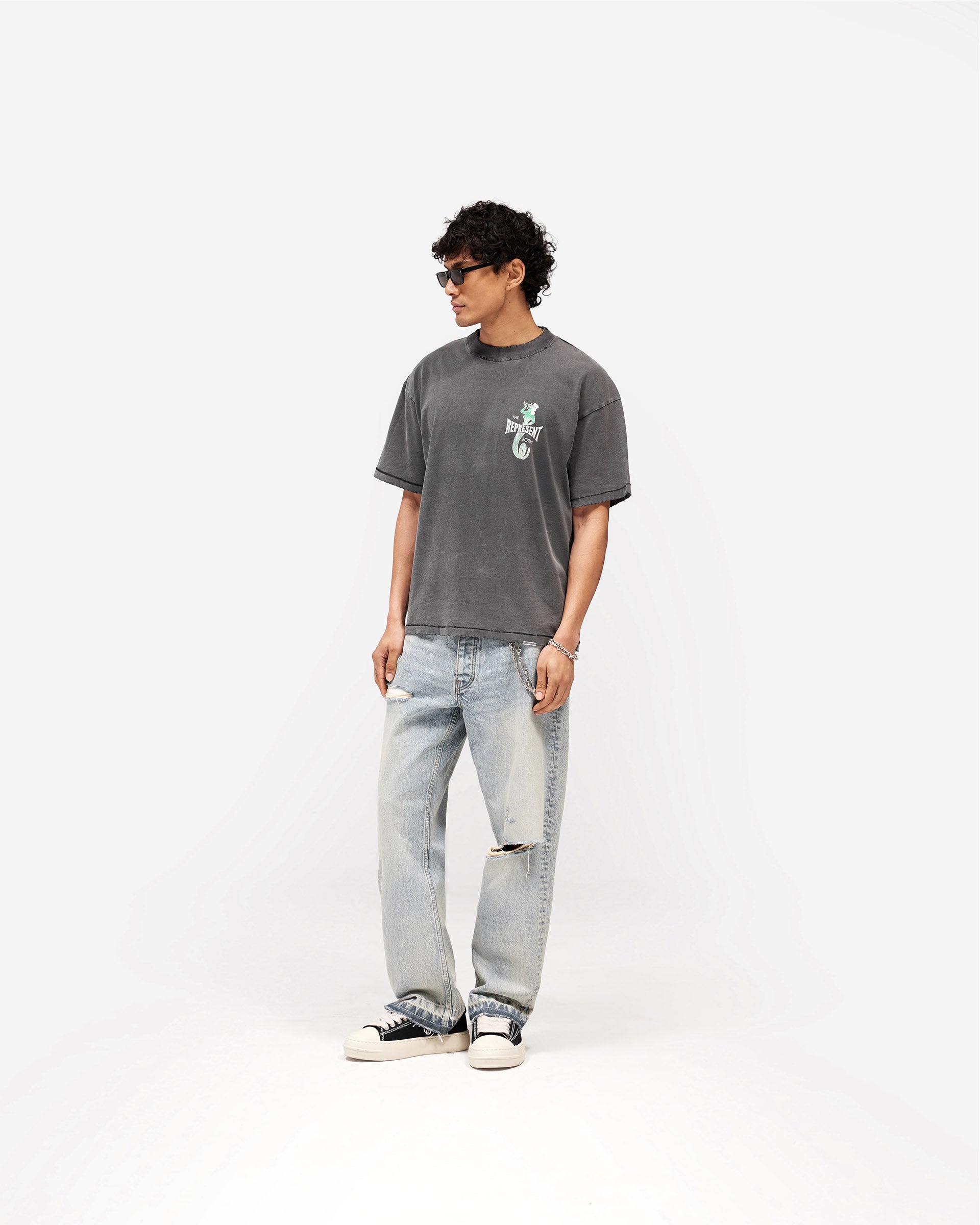 Viper Room Dice T-Shirt Vintage Grey | Oversized Cotton Tee