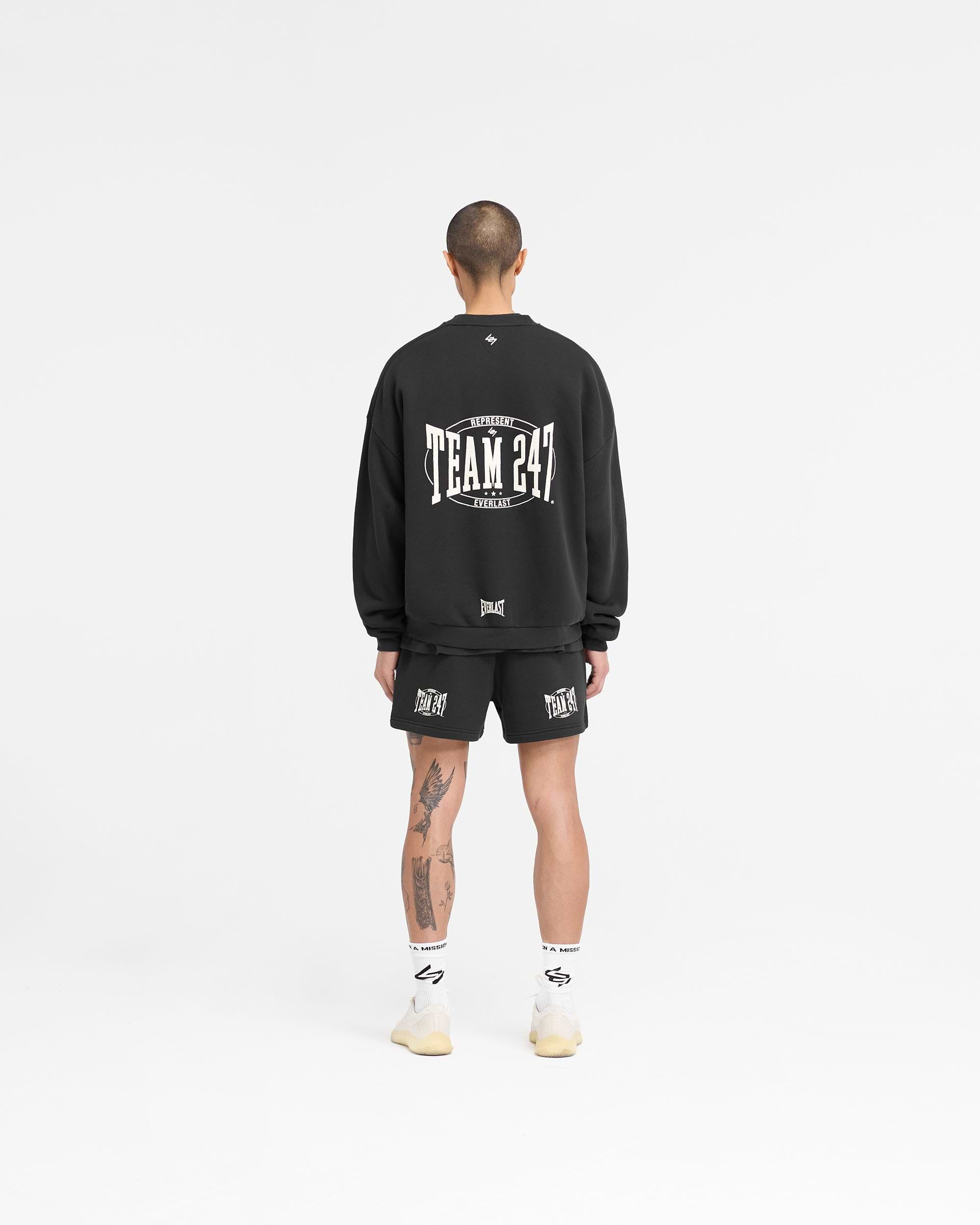 247 X Everlast Training Camp Boxy Sweater - Off Black