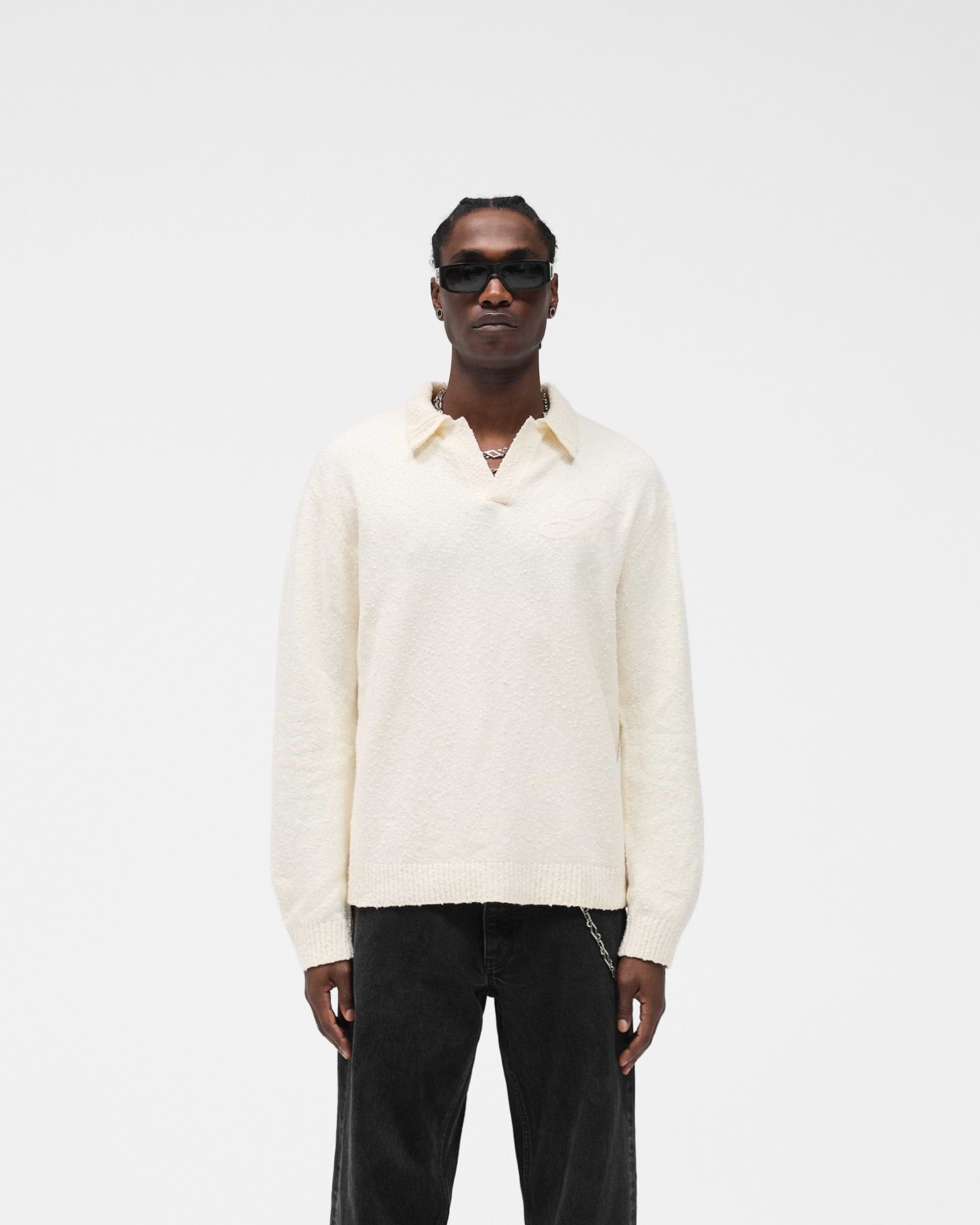 Knitted Polo - Aged White