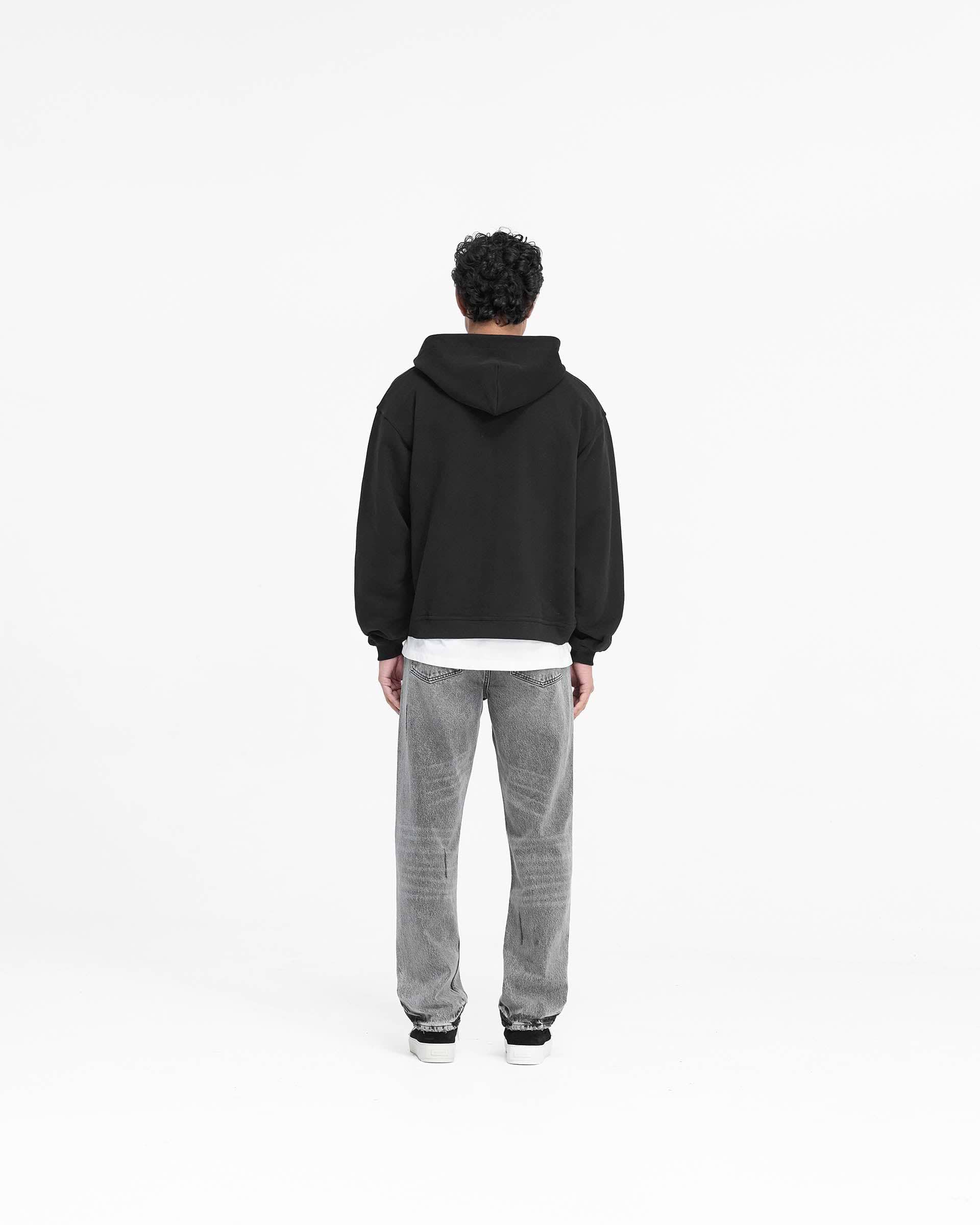 Script Logo Zip Hoodie | Black | REPRESENT Script Logo Zip Hoodie | Black | REPRESENT