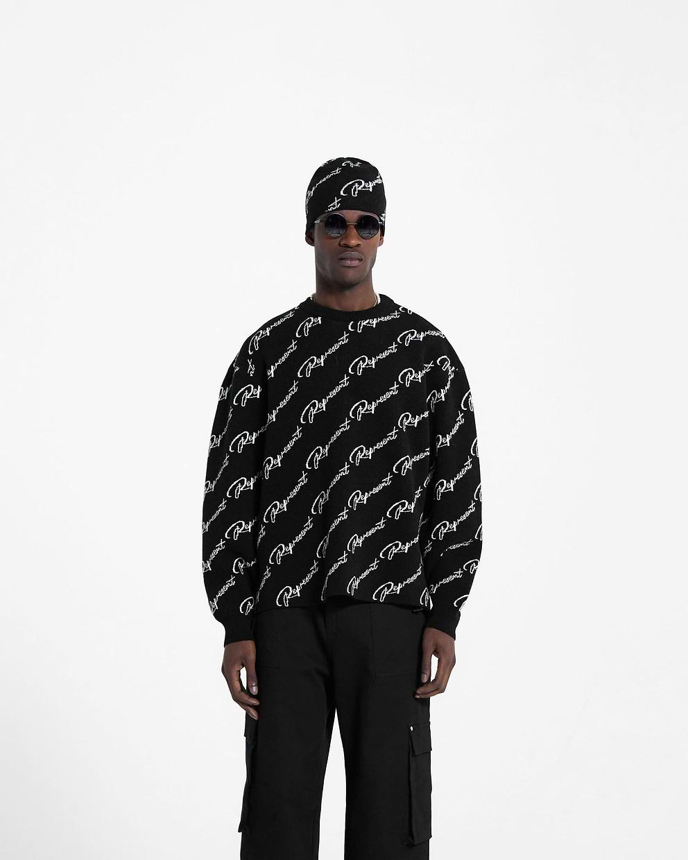 Black Jacquard Sweater | REPRESENT CLO