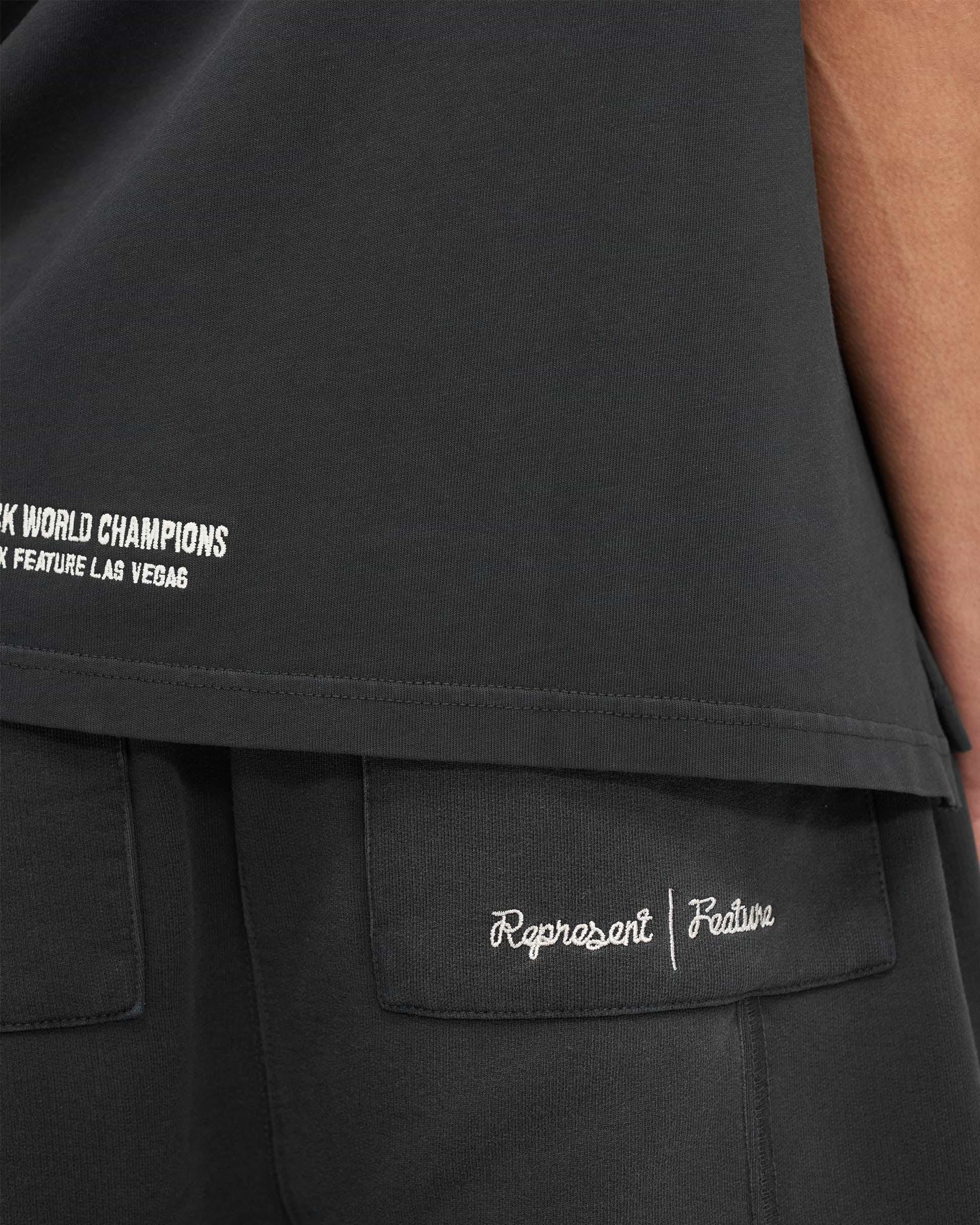 Represent X Feature Sweat Shorts - Stained Black