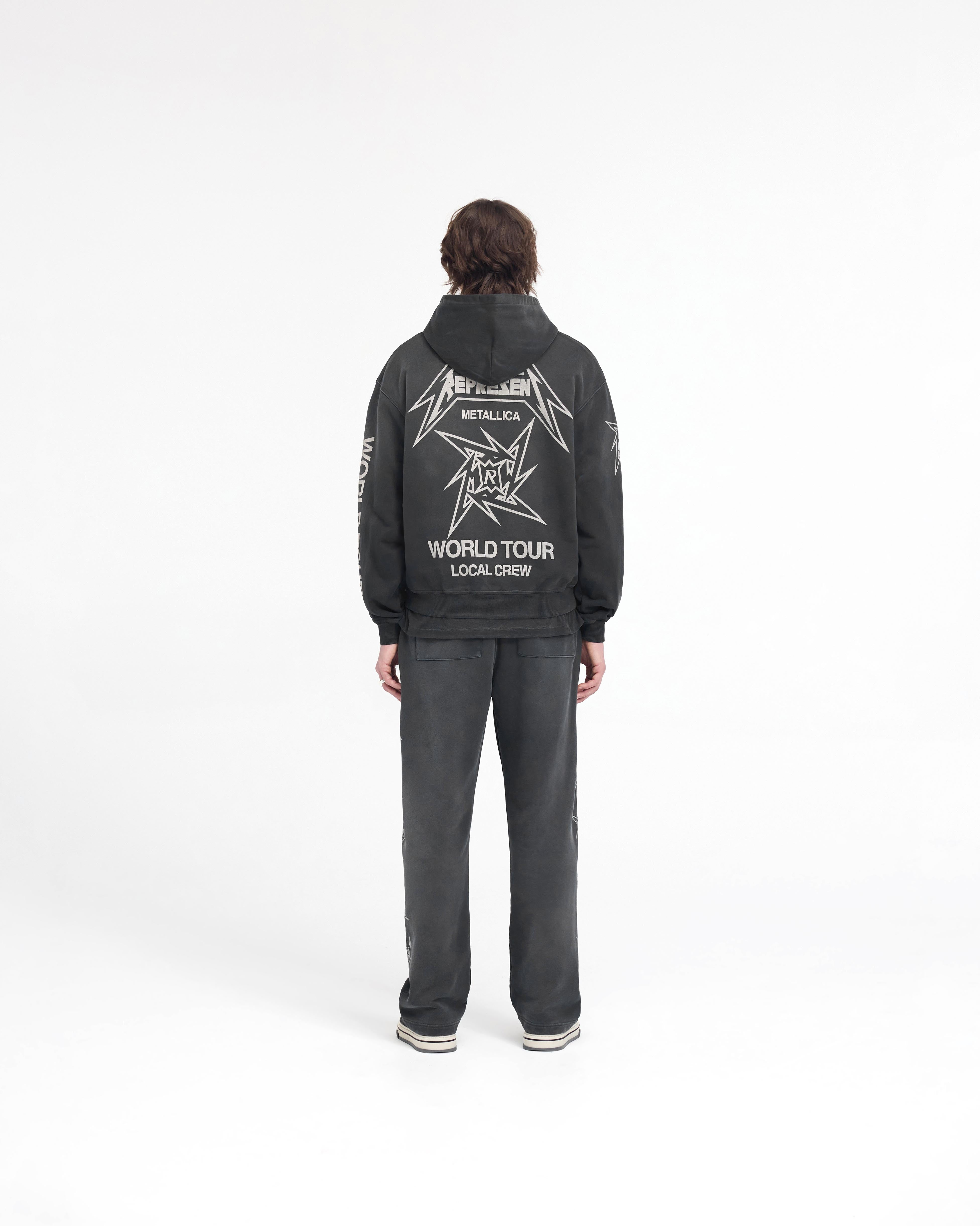 Metallica Local Crew Zip Hoodie | Stained Black | REPRESENT