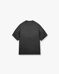 Stepped Hem T-Shirt - Stained Black