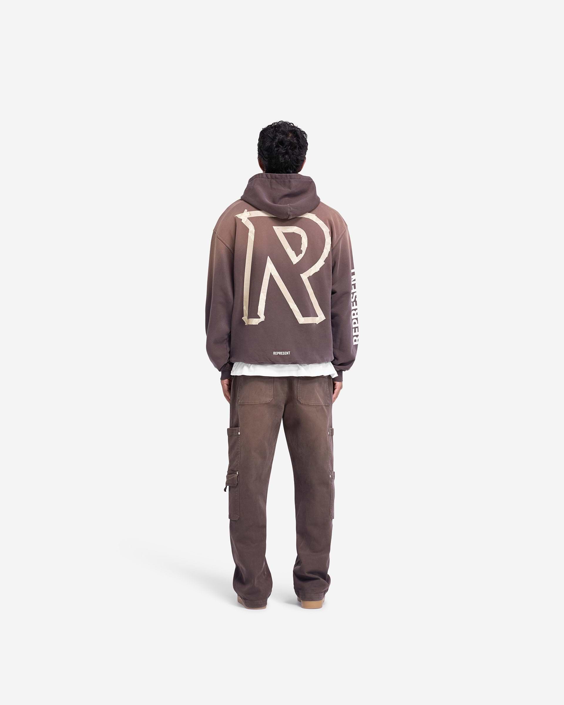 Masking Tape Initial Hoodie - Cedar | REPRESENT