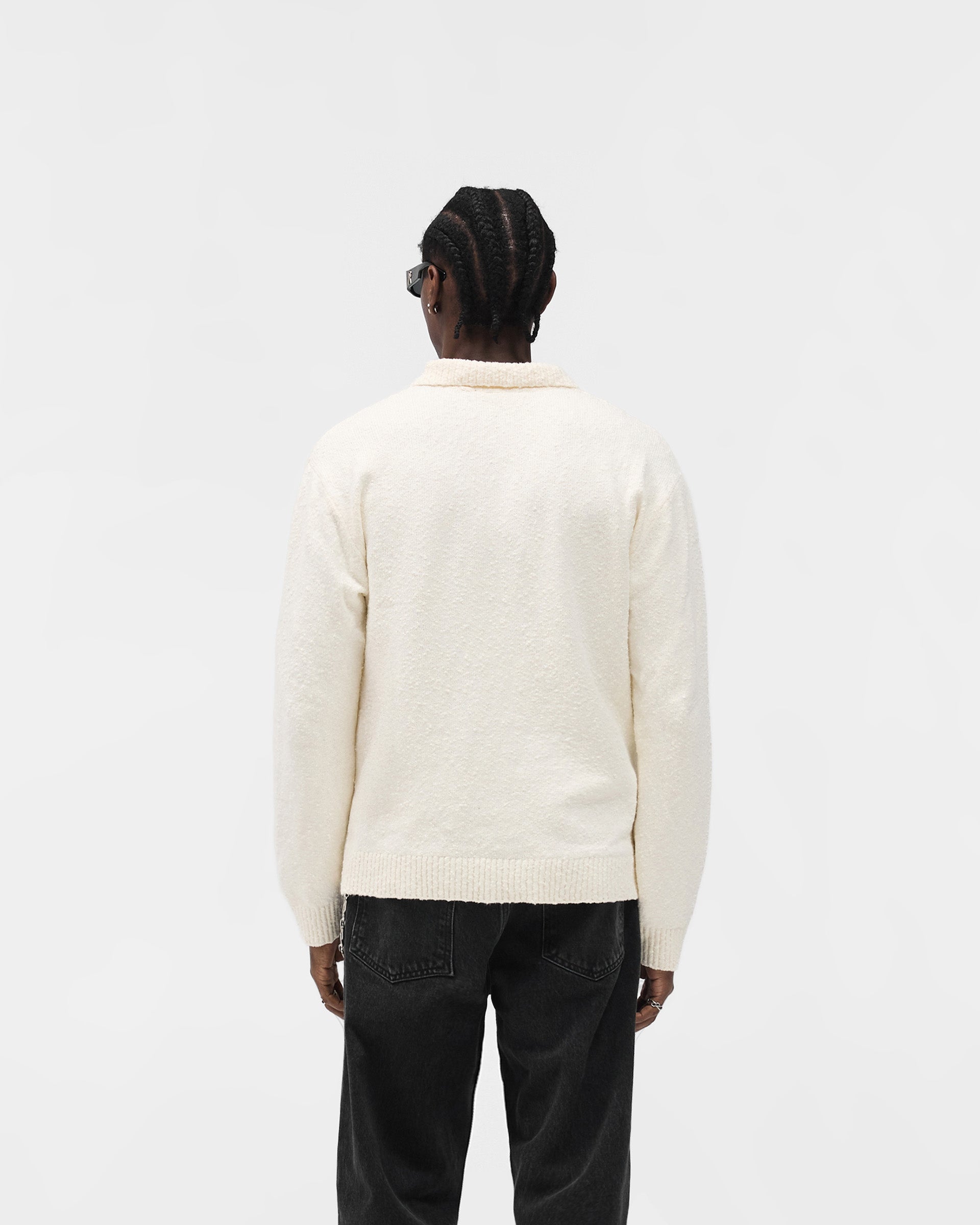 Knitted Polo - Aged White