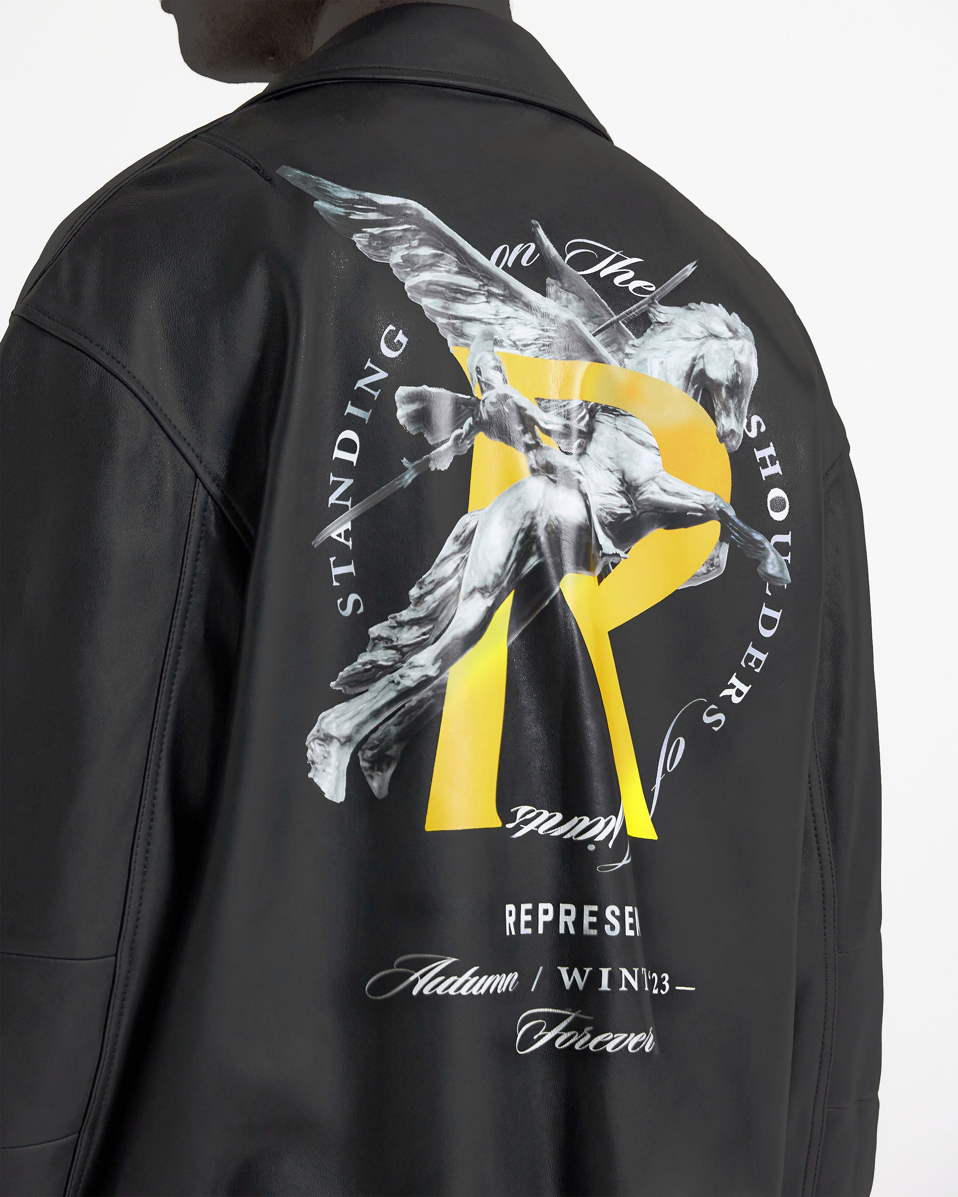 Giants Leather Jacket - Black