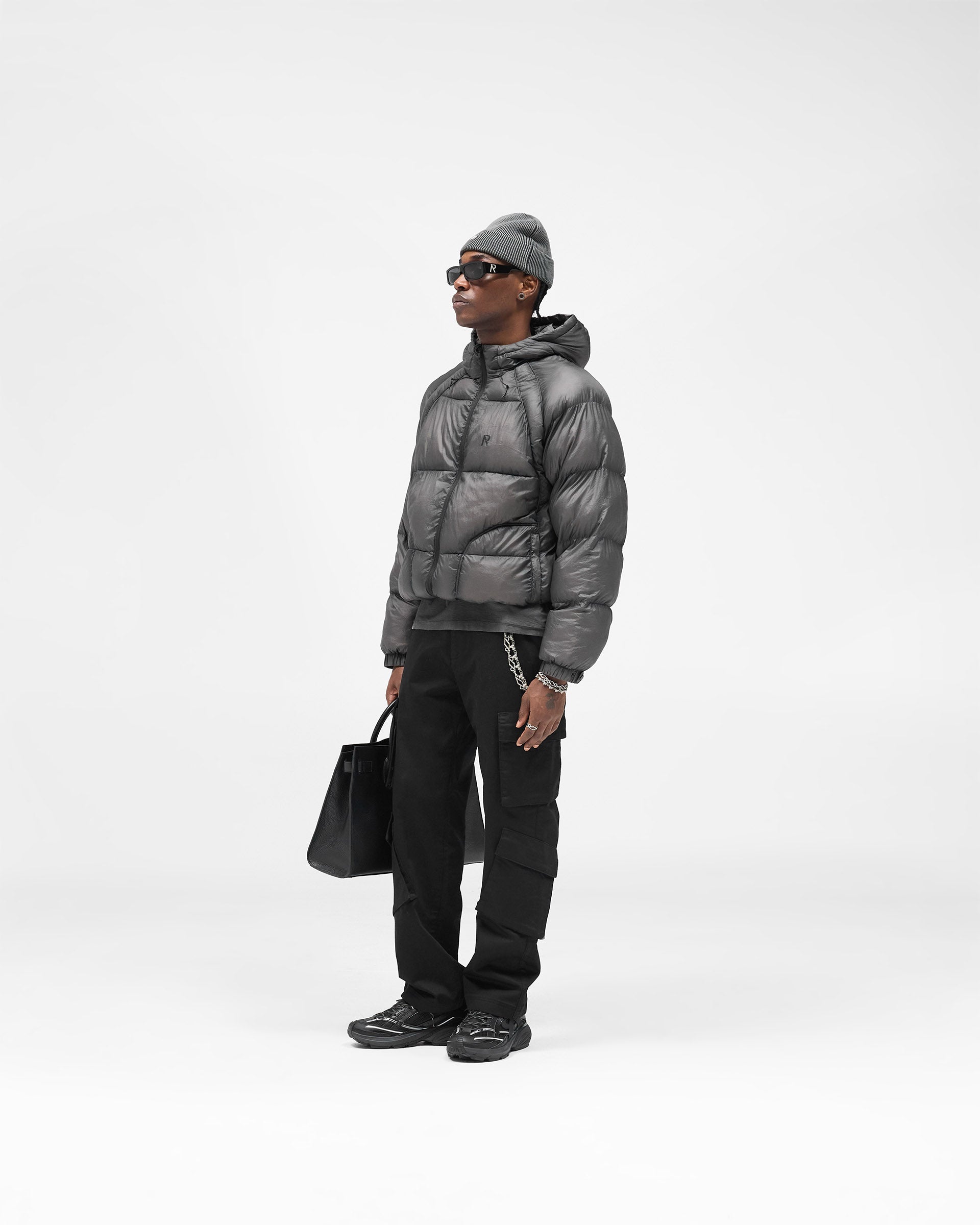 ✨REPRESENT Washed Puffer Jacket ダウンジャケット Translucent Black Hooded Puffer | Puffer Jackets | REPRESENT