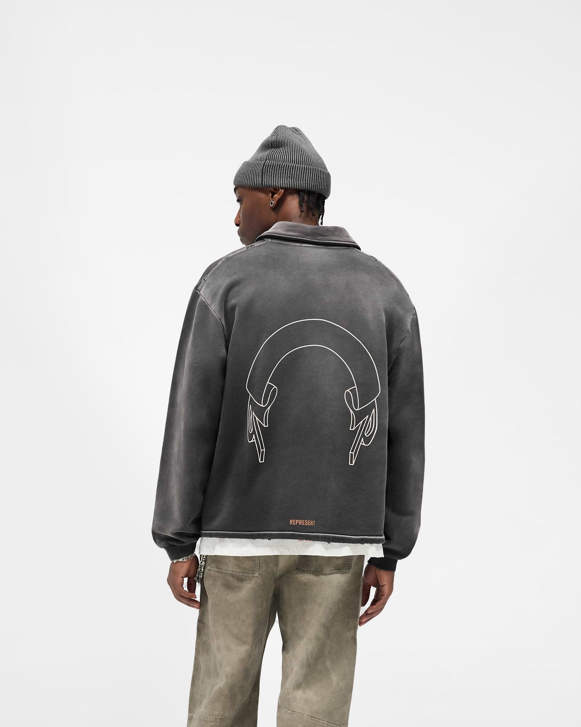 Stained Black Banner Quarter Zip | Sweatshirts | REPRESENT