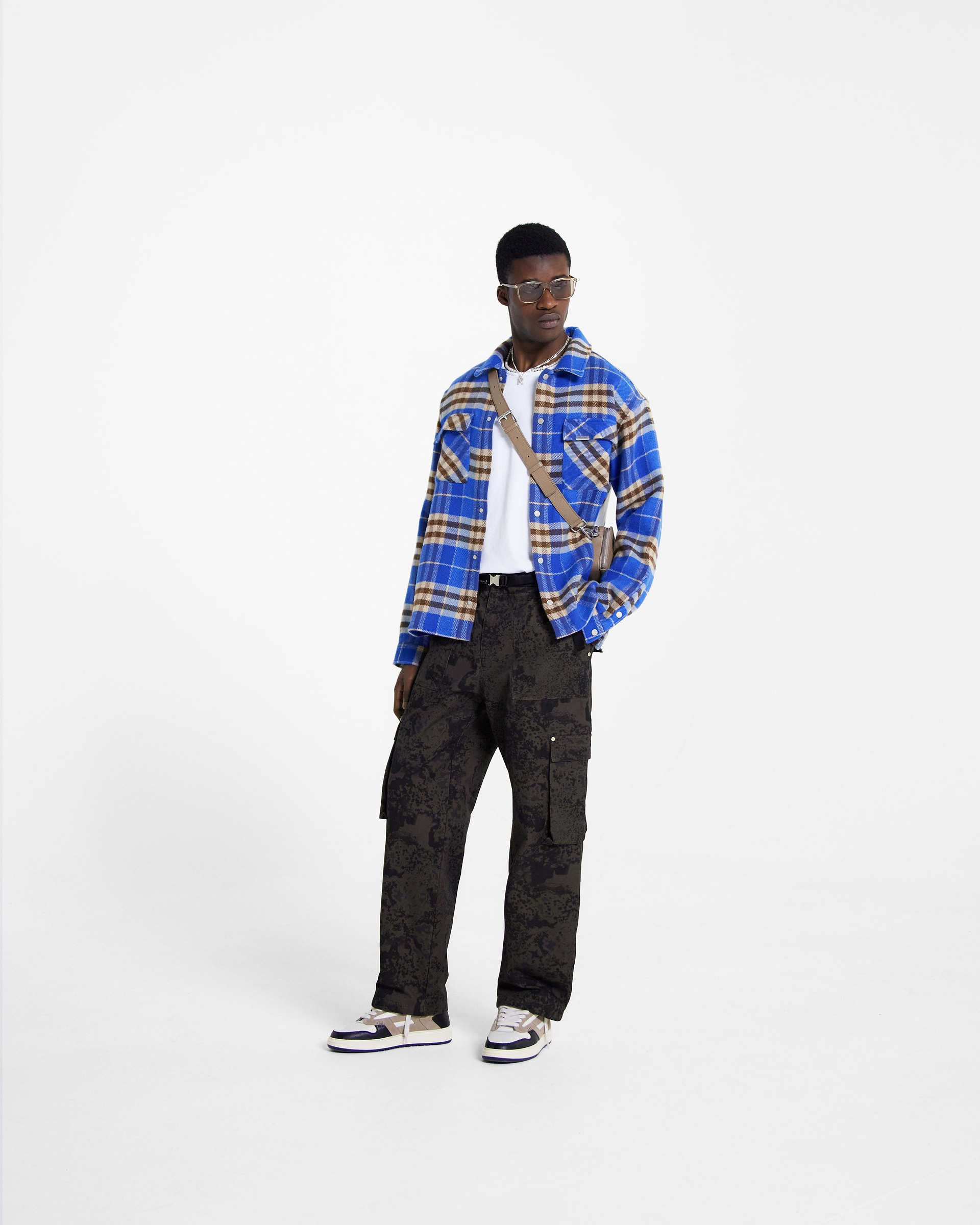 Heavyweight Initial Flannel Shirt - Cobalt