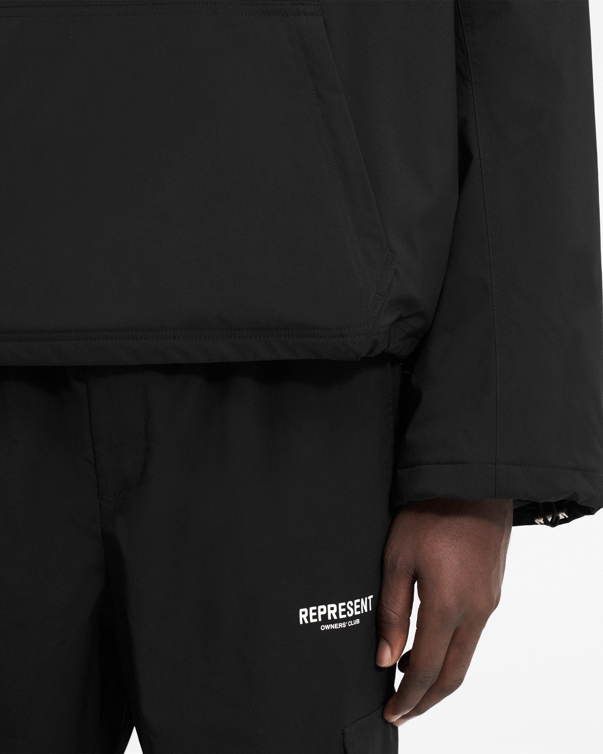 Represent Owners Club Hooded Pullover Jacket - Black