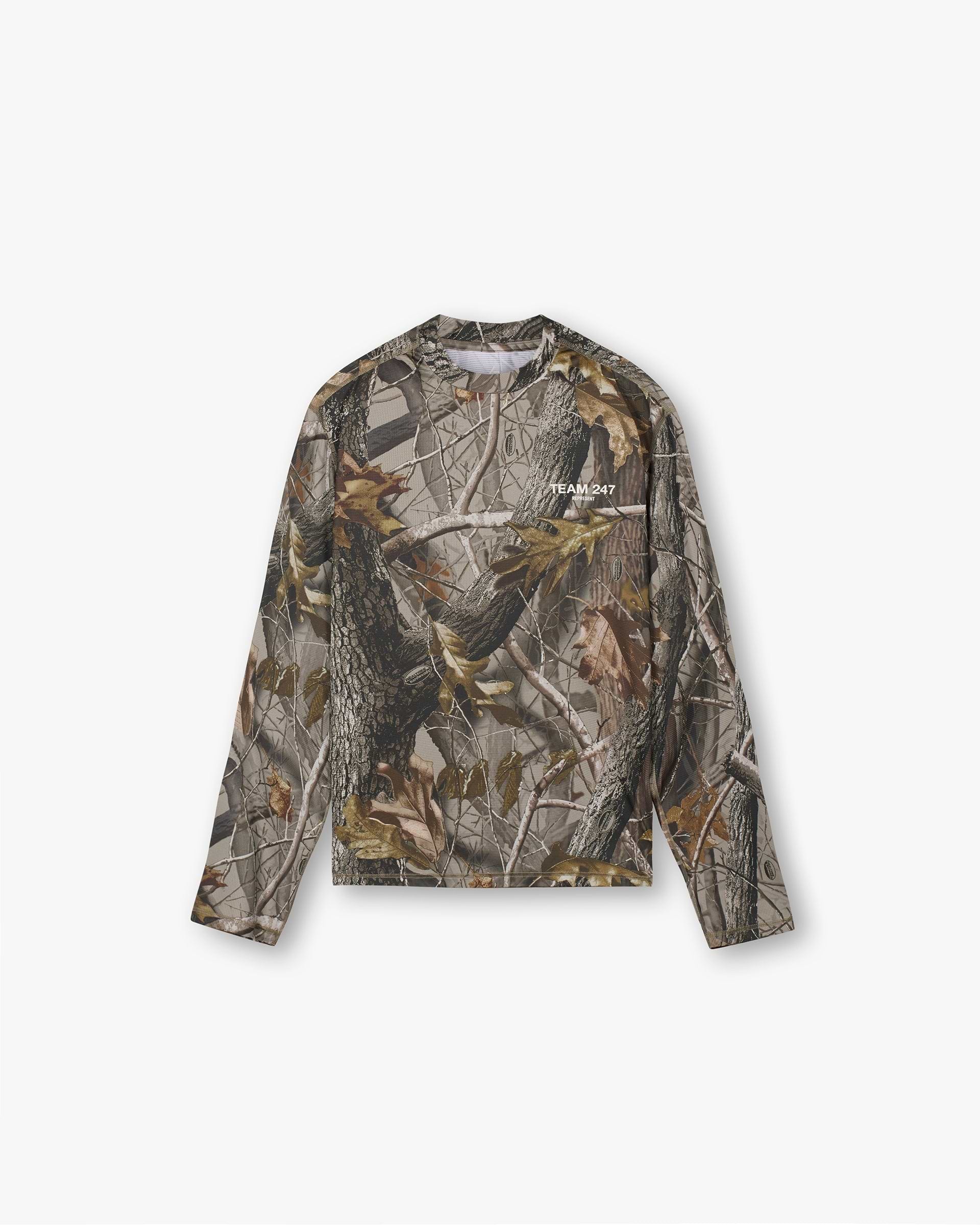 トップス WOODBLOCK LS MESH RUGGER SHIRT REAL TREE 247 Realtree® Hardwood Camo Long Sleeve T-Shirt | 247 x Puma