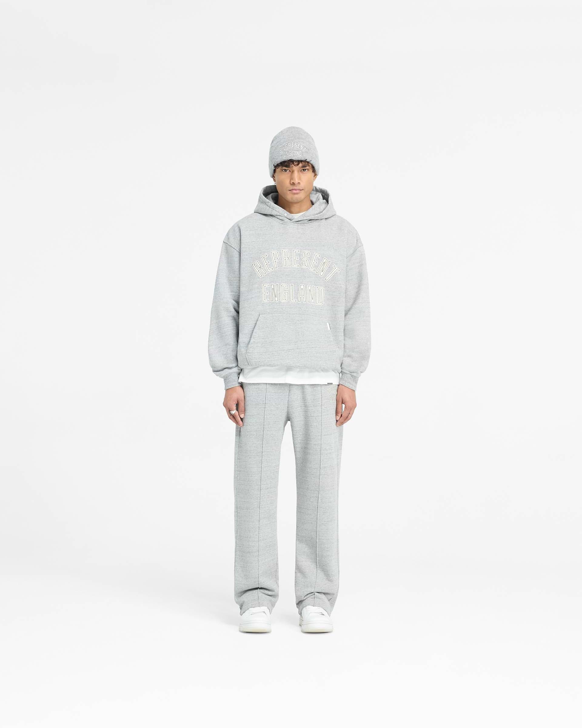 England Applique Hoodie - Grey Marl