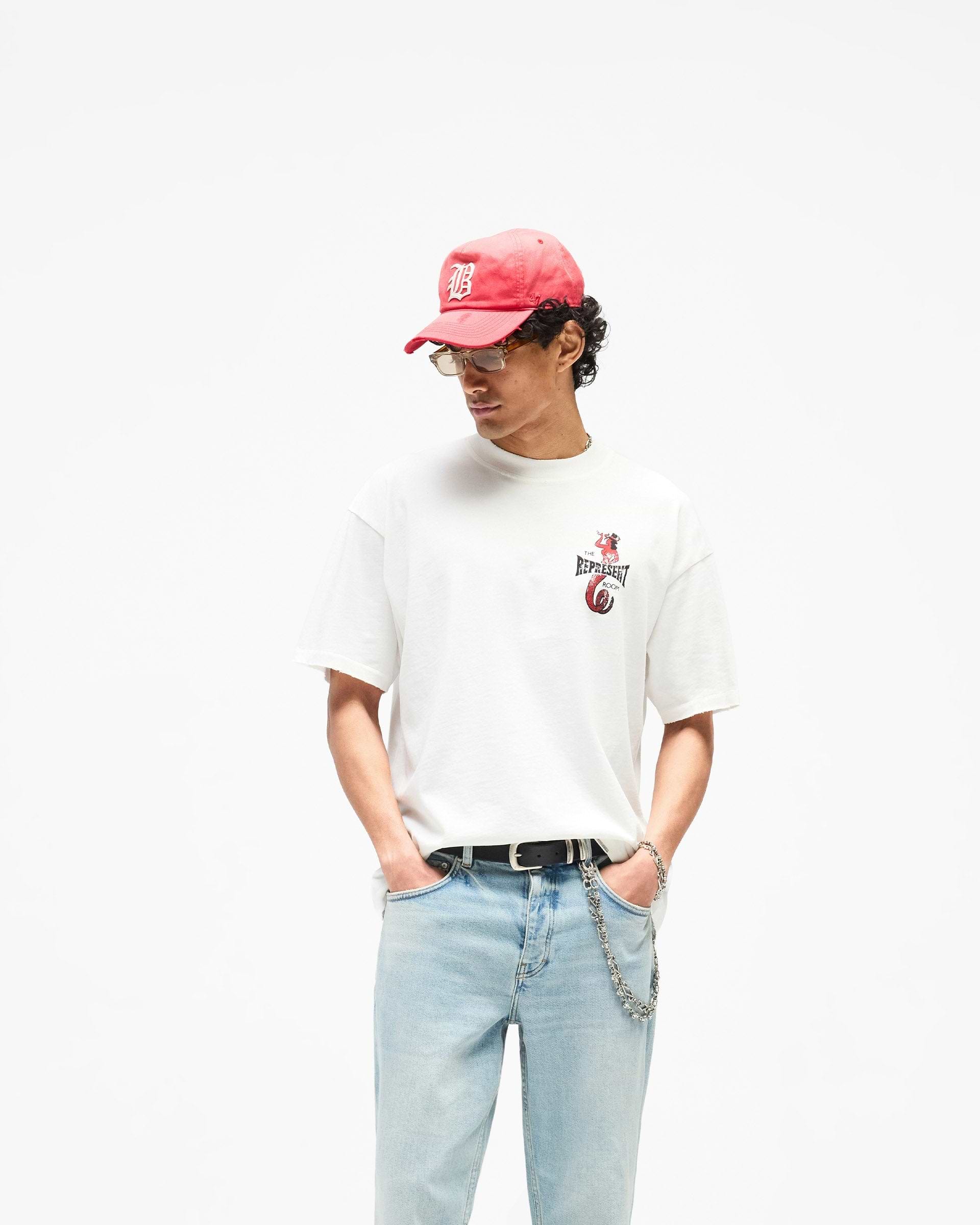 Viper Room Dice T-Shirt Flat White | Oversized Cotton Tee | REPRESENT