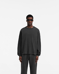 Heavyweight Initial Long Sleeve T-Shirt - Stained Black