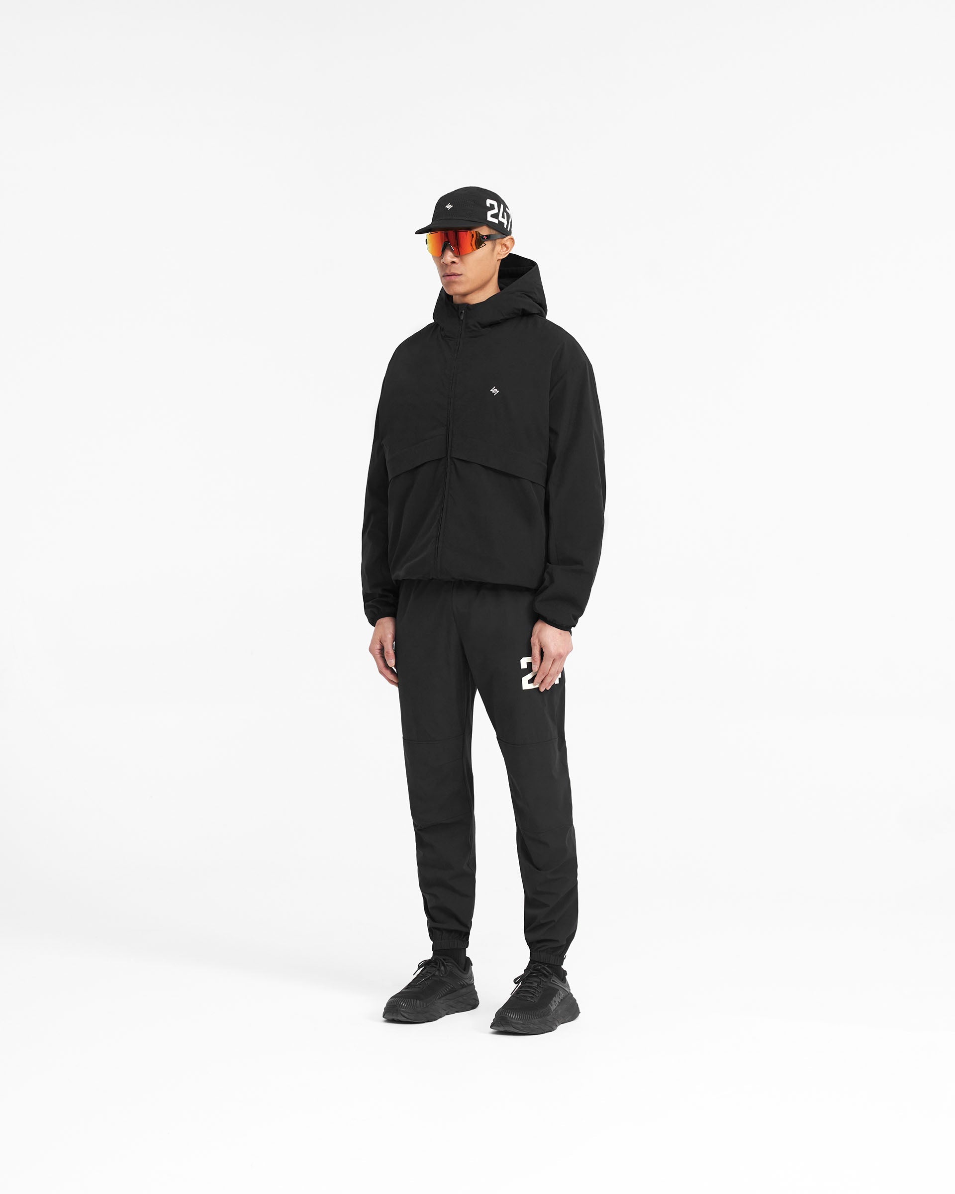 Black Hooded Running Jacket | 247 | REPRESENT