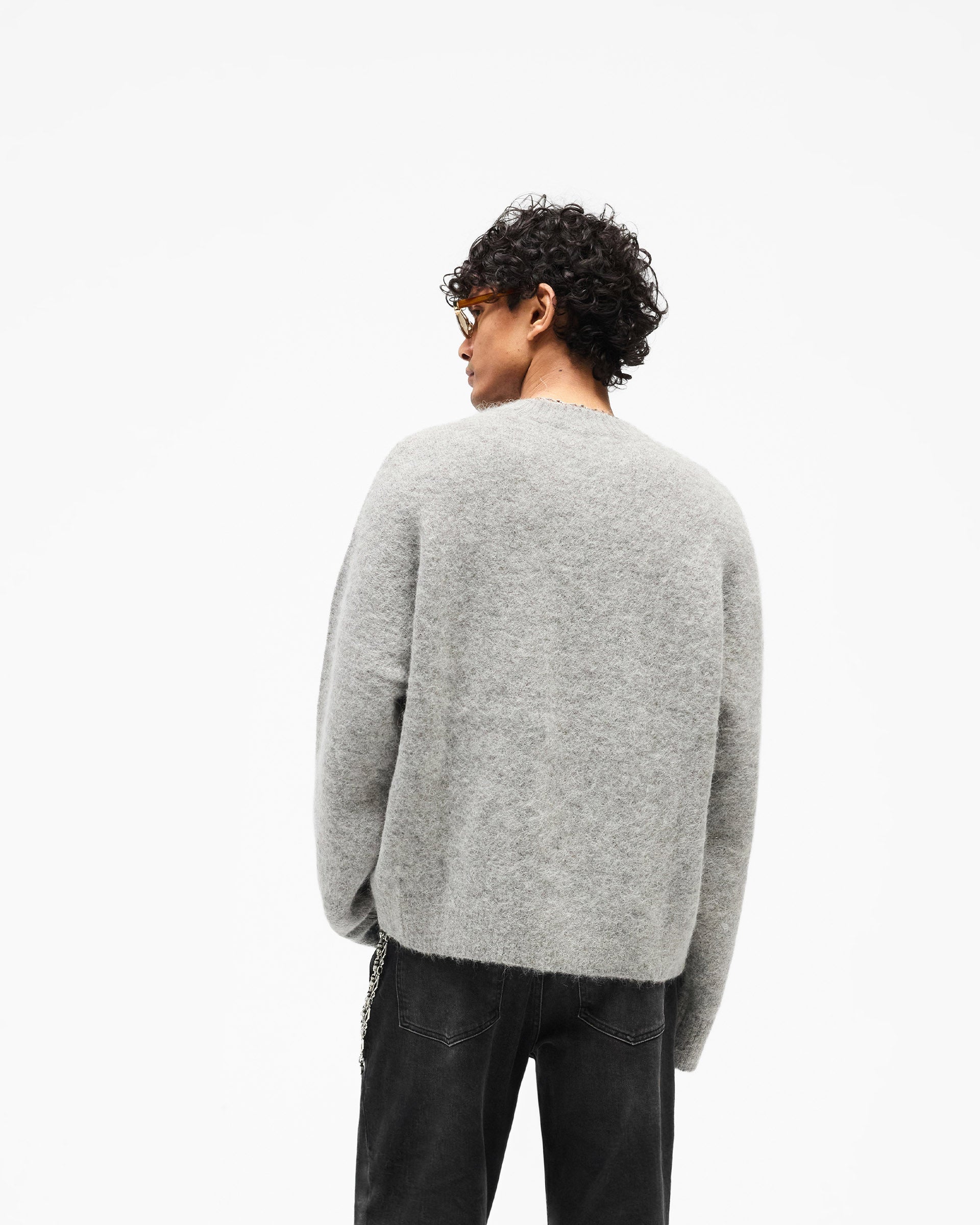 Logo Knit Sweater Grey | Mens Sweaters | REPRESENT