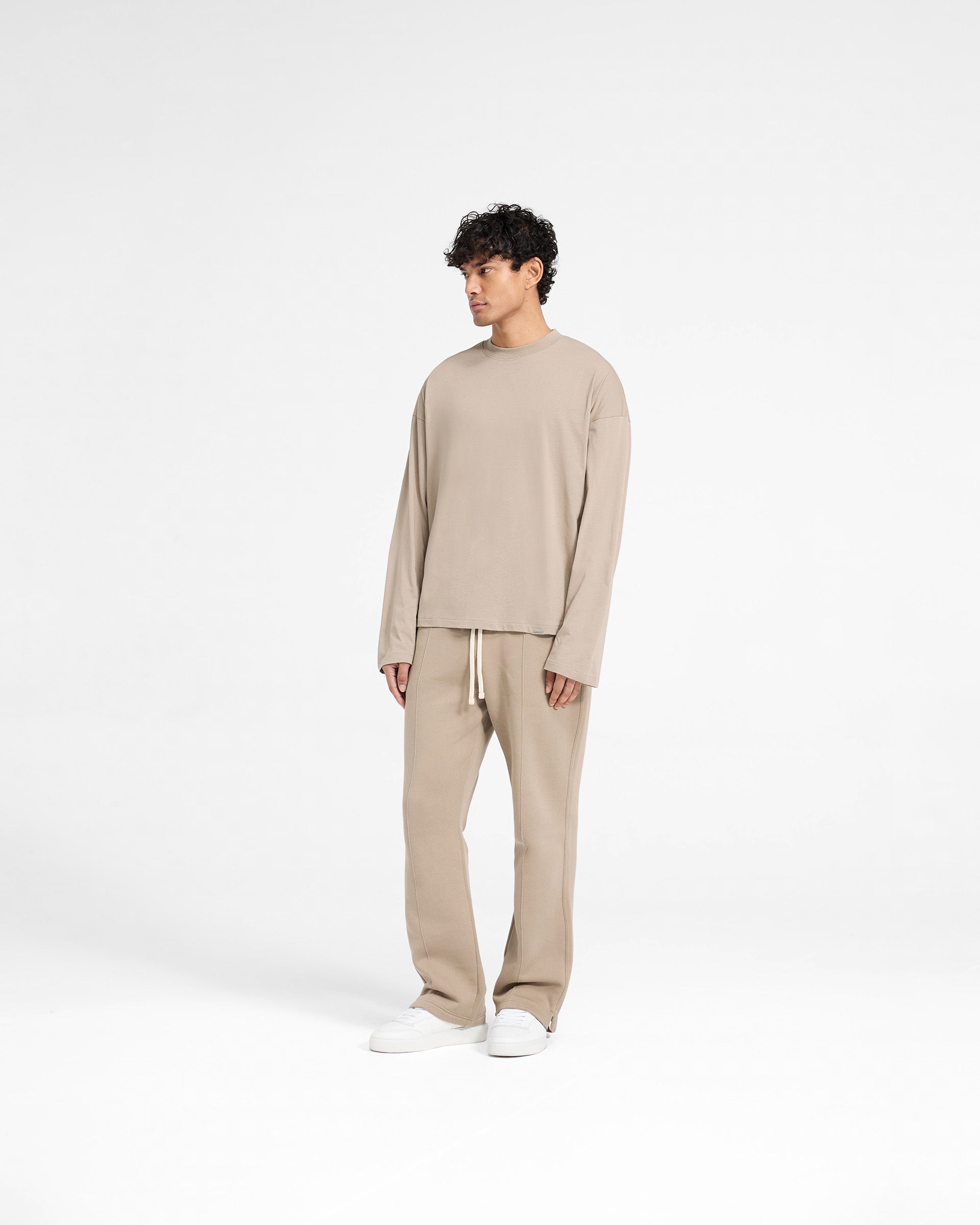 Initial Long Sleeve Open Cuff T-Shirt - Dune