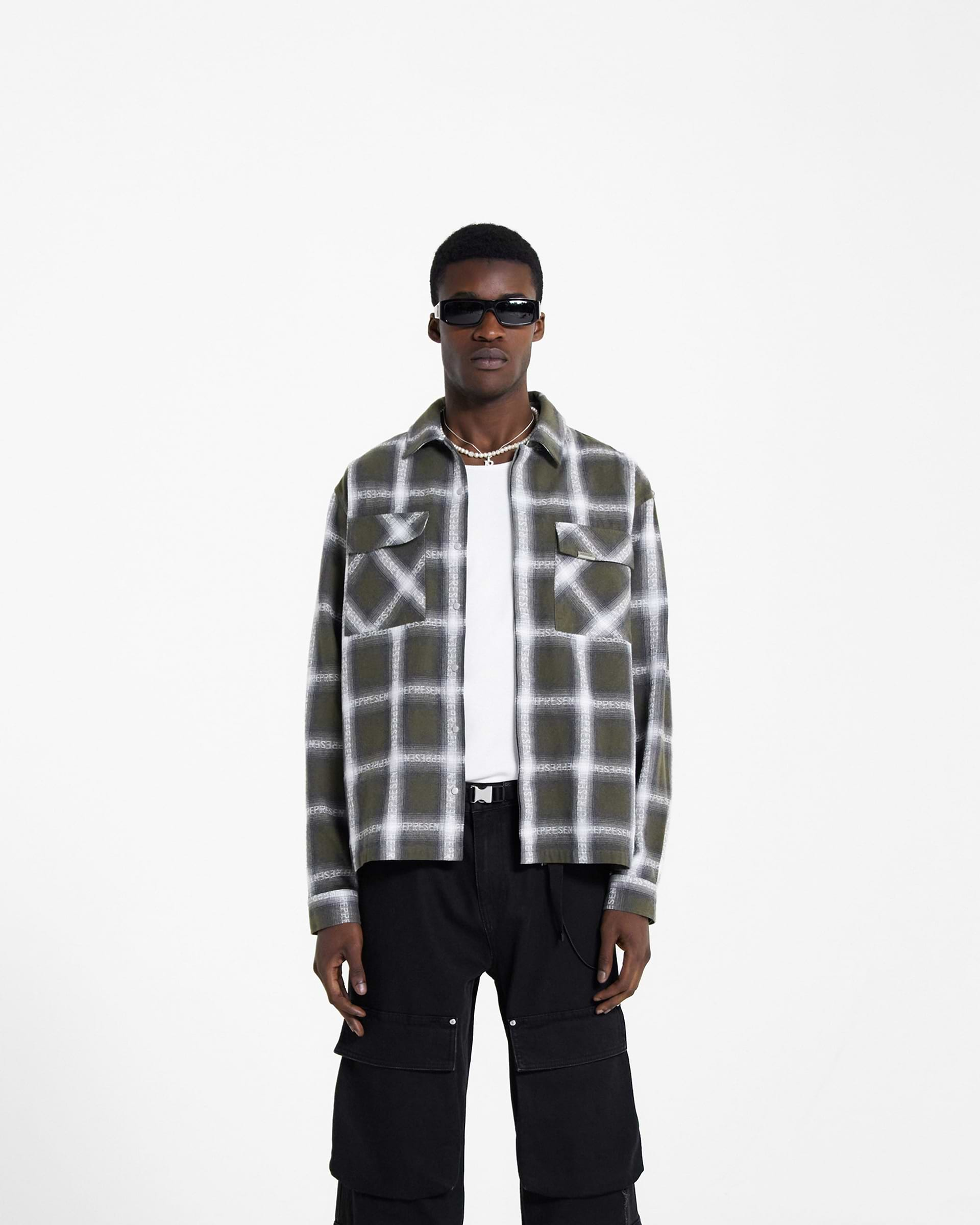 Logo Flannel Shirt - Olive