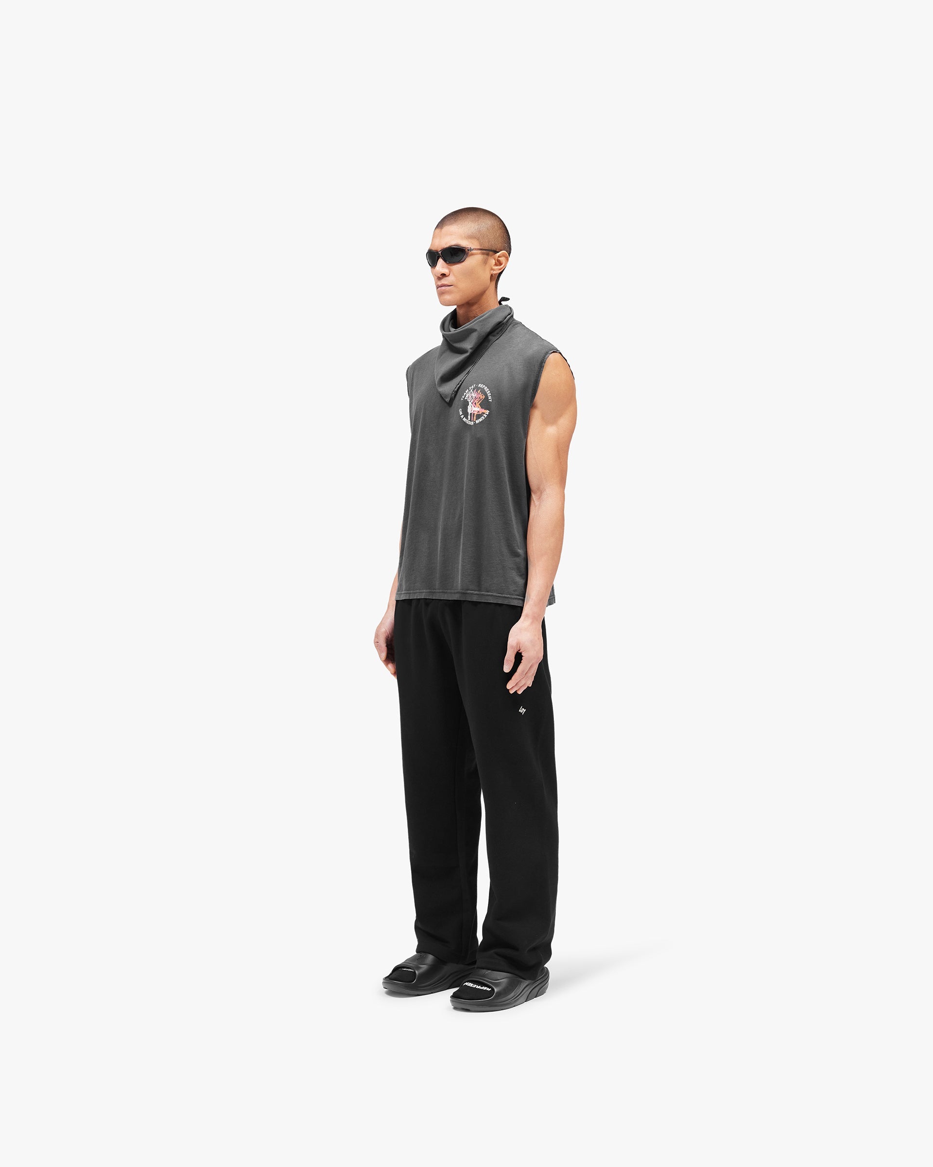 Washed Black 247 Torch Crop Tank | 247 SS26 T-Shirts | REPRESENT