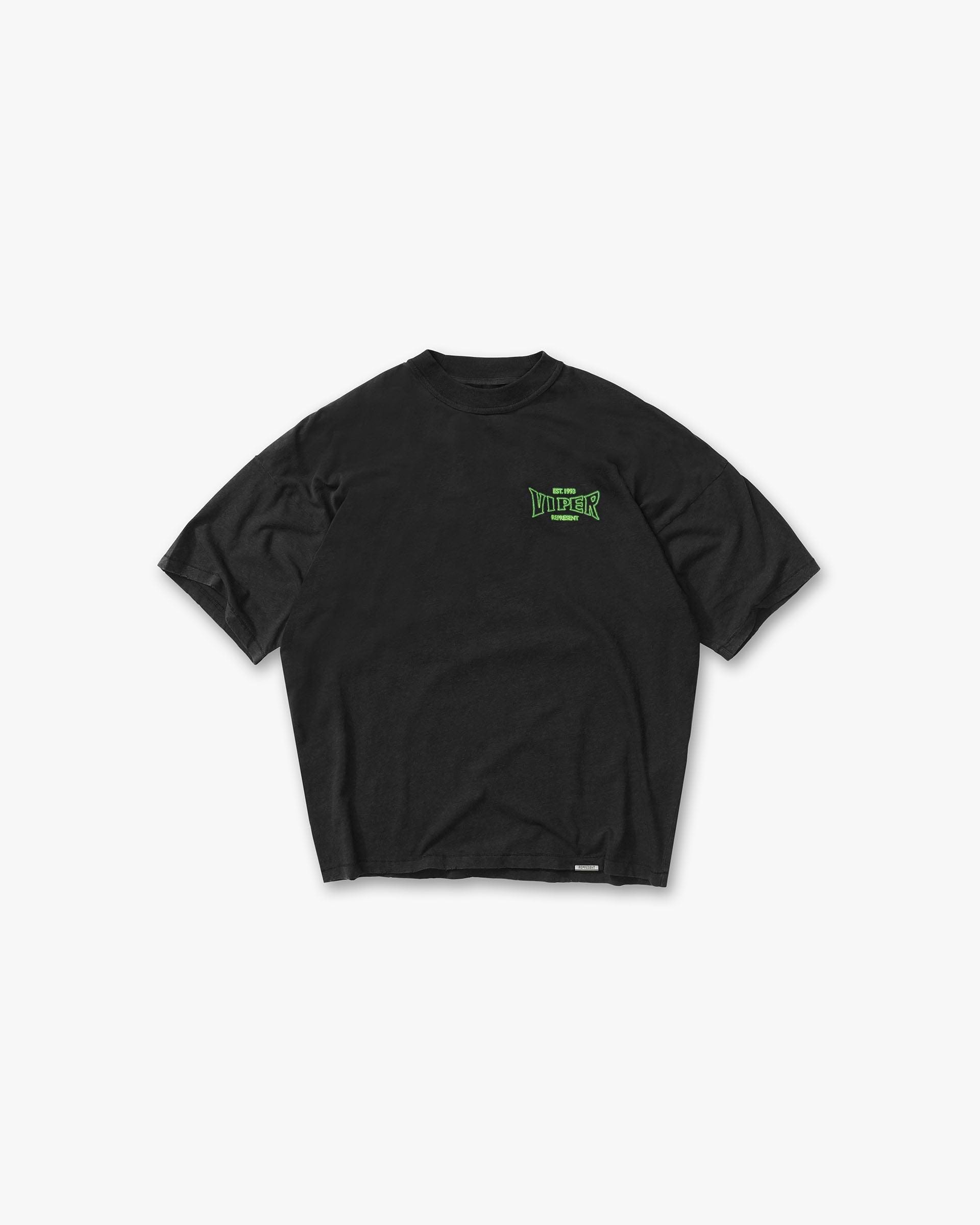 Viper Room Glow T-Shirt Vintage Black | Glow-In-The-Dark Print Tee