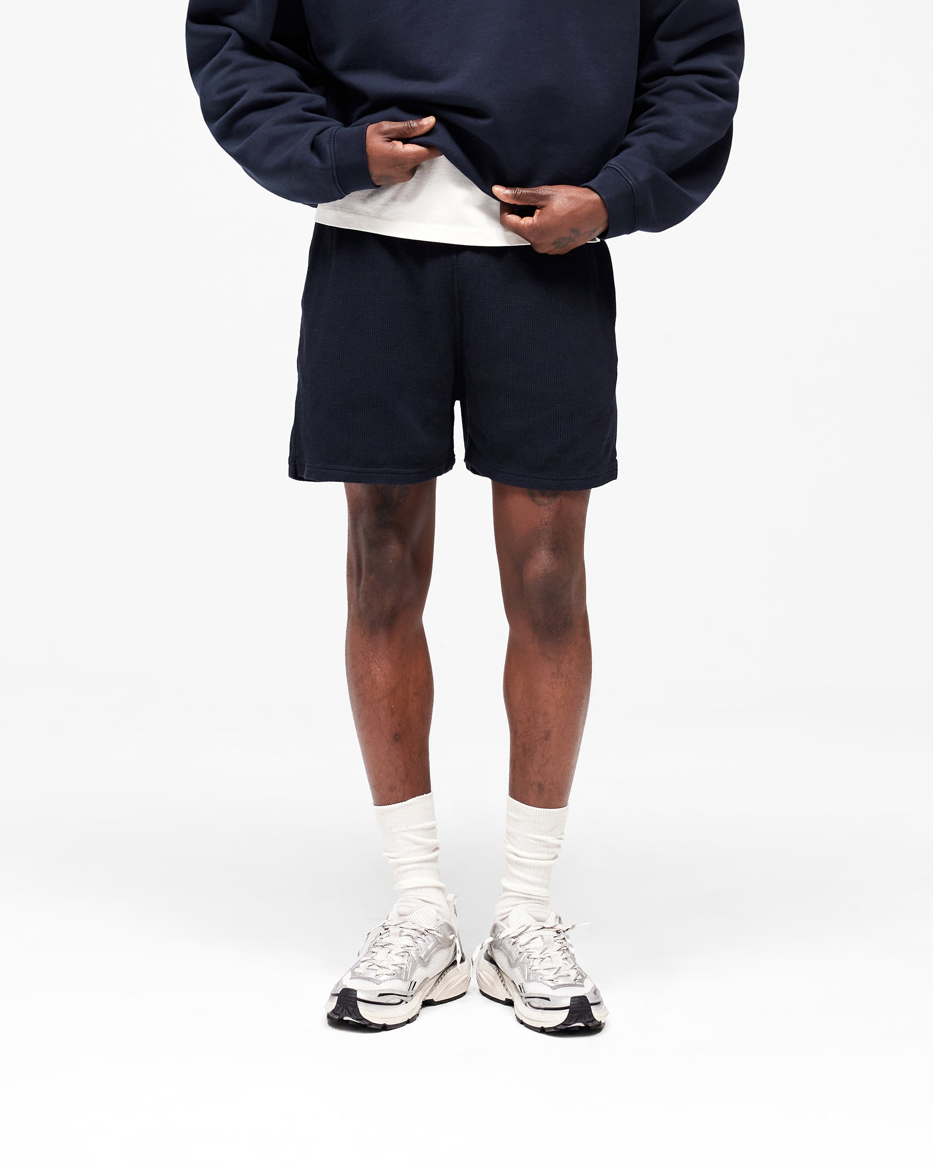 Initial Waffle Shorts - Midnight Navy