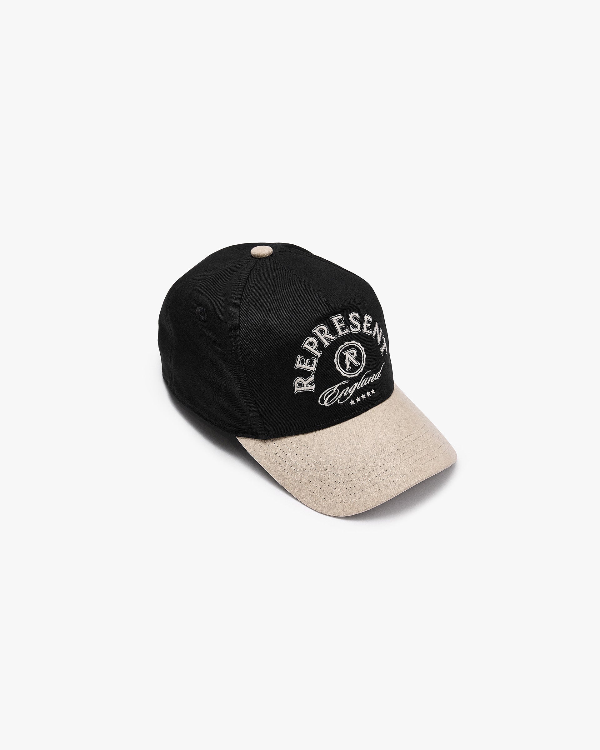 Jet Black Initial Crest Cap 247 | Running Hat | REPRESENT