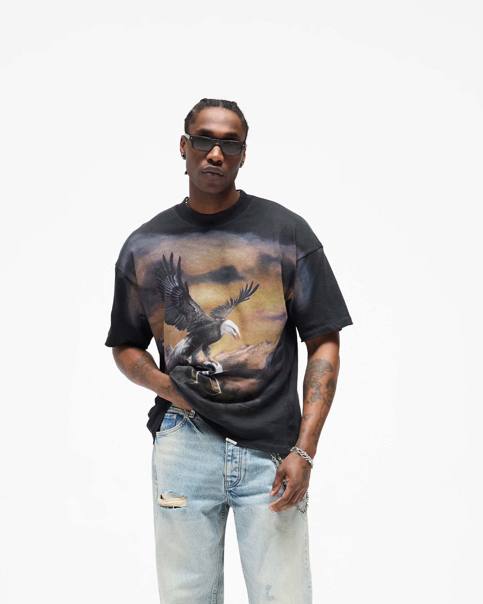 Chrome Flight T-Shirt - Stained Black