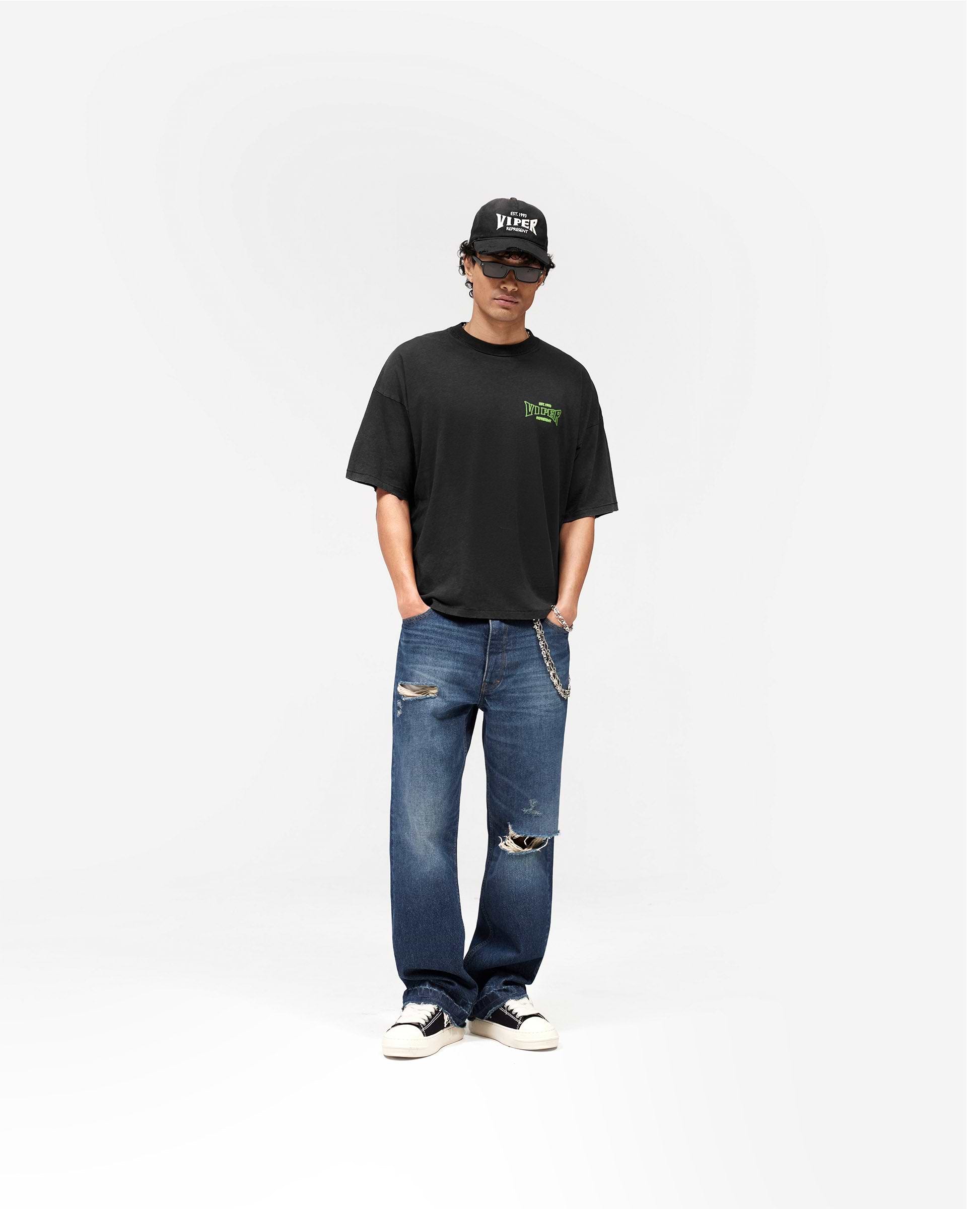 洋楽 TE: What You Represent? Viper Room Glow T-Shirt Vintage Black | Glow-In-The-Dark Print Tee
