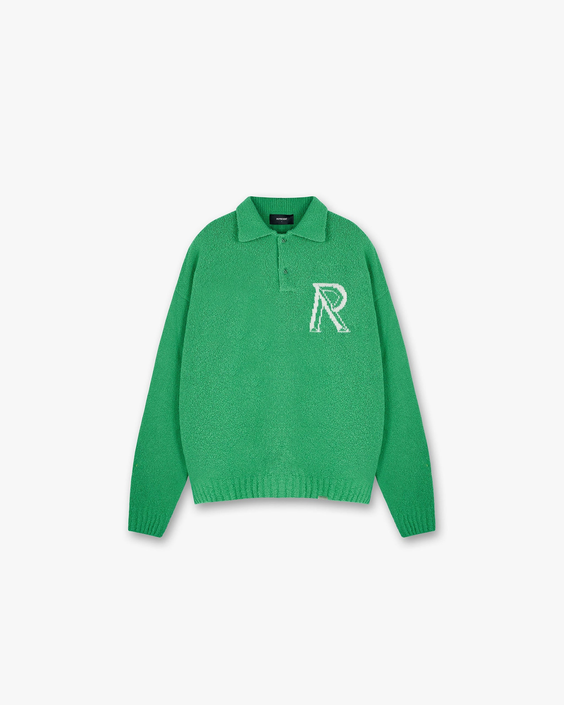 Initial Boucle Polo | Island Green Knitwear FW23 | Represent Clo