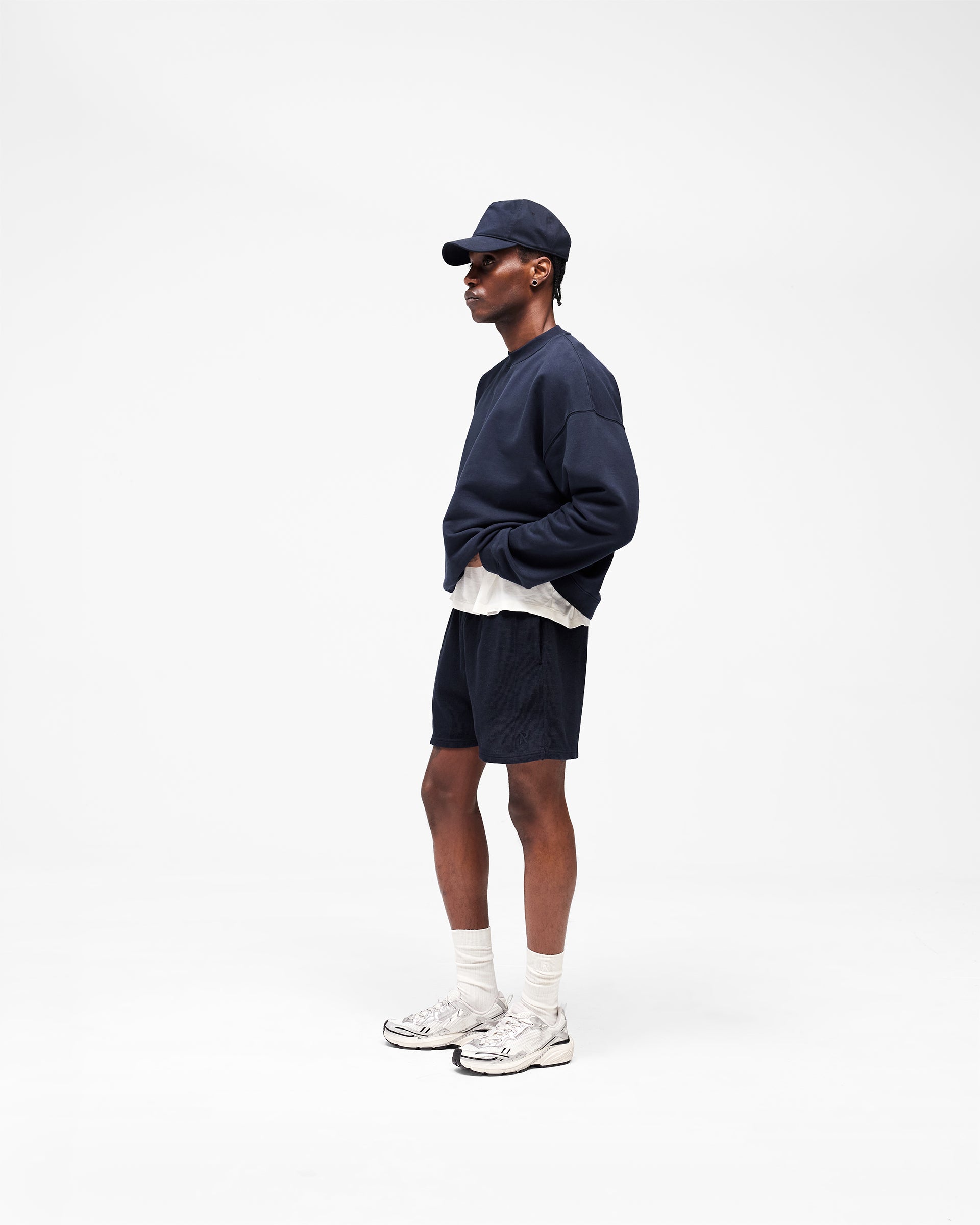 Initial Waffle Shorts - Midnight Navy