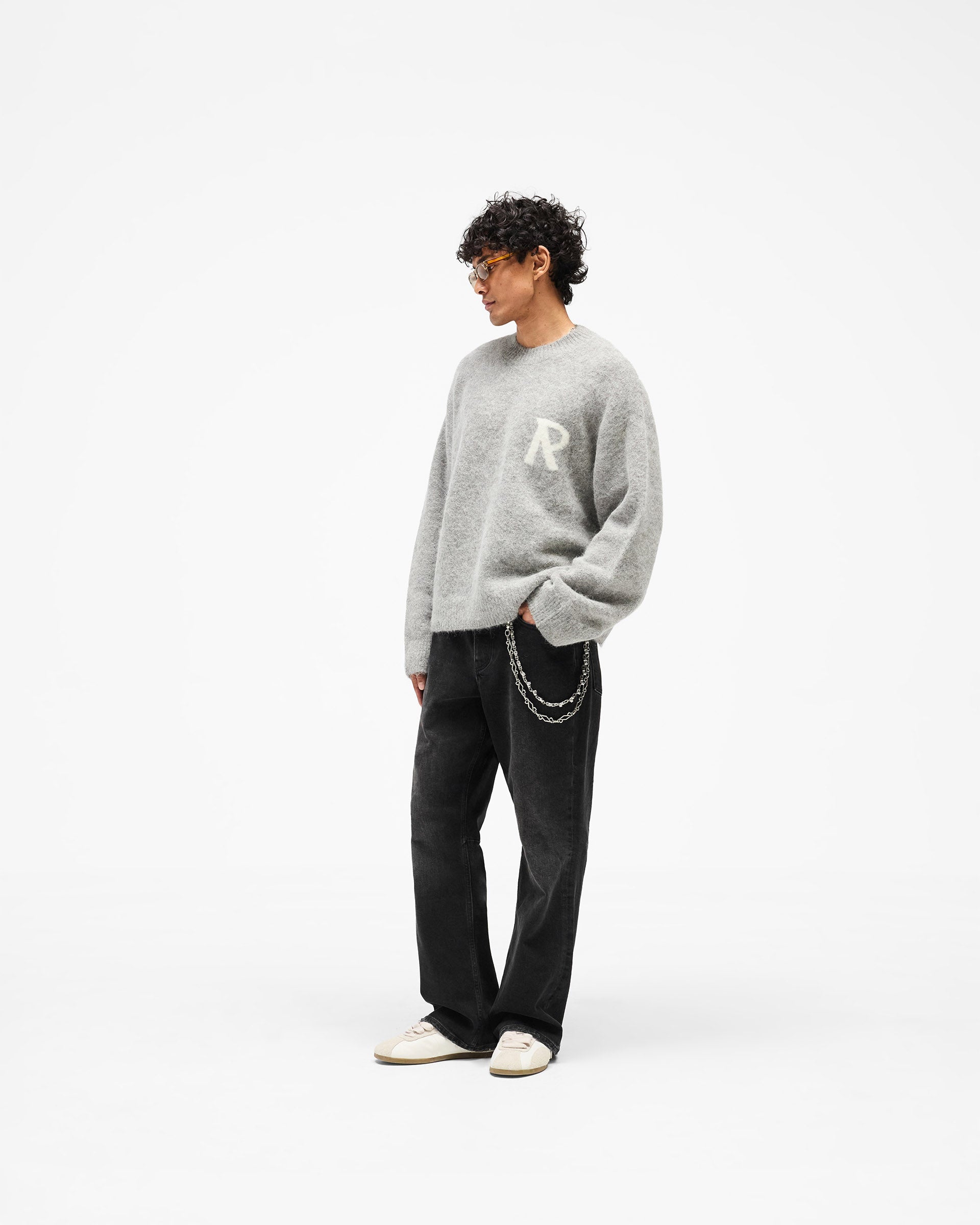 *p(R)ojectR®︎ Logo Knit Sweater Logo Knit Sweater Grey | Mens Sweaters | REPRESENT