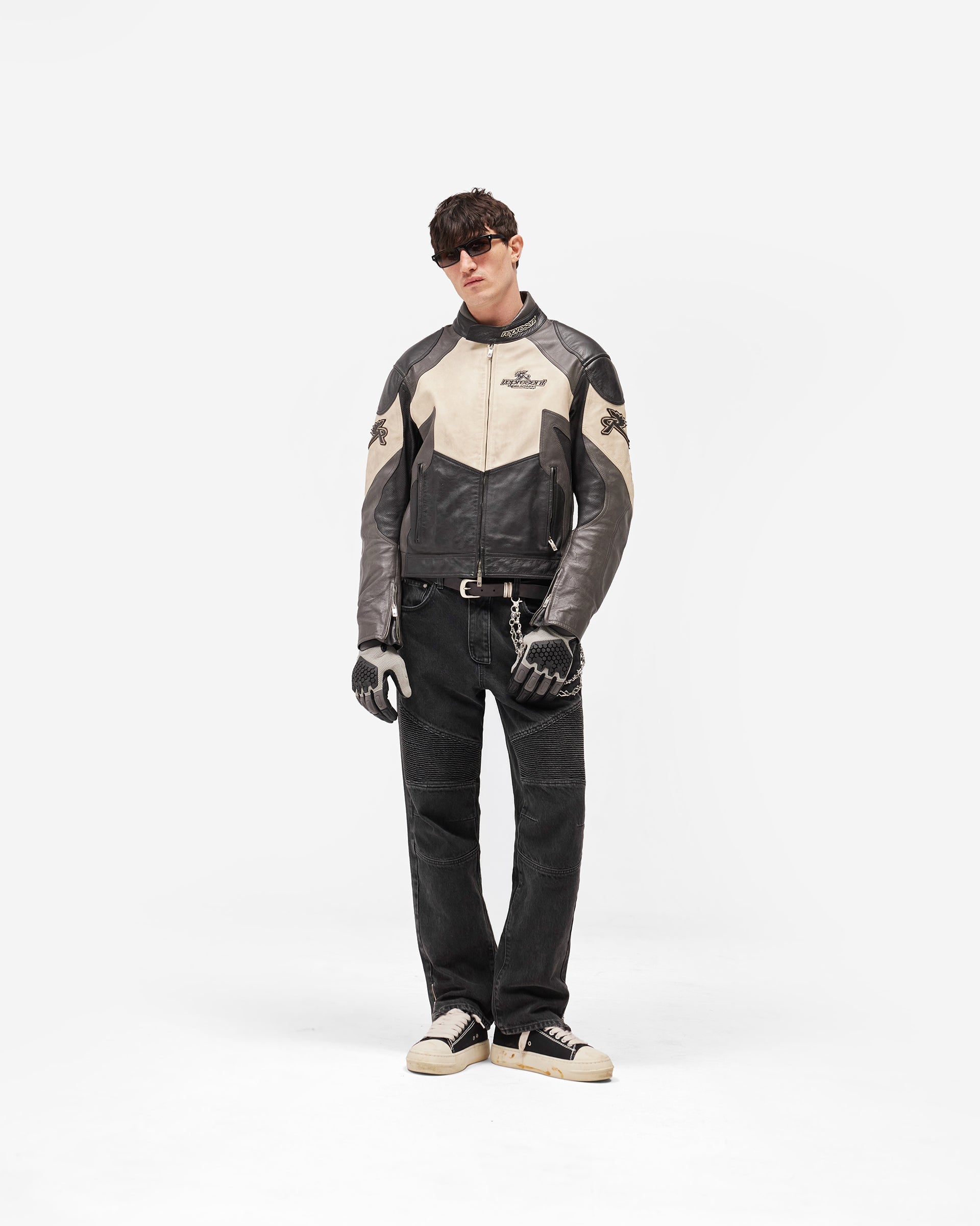 Represent x Belstaff Leather Race Jacket Black | Mens Jackets