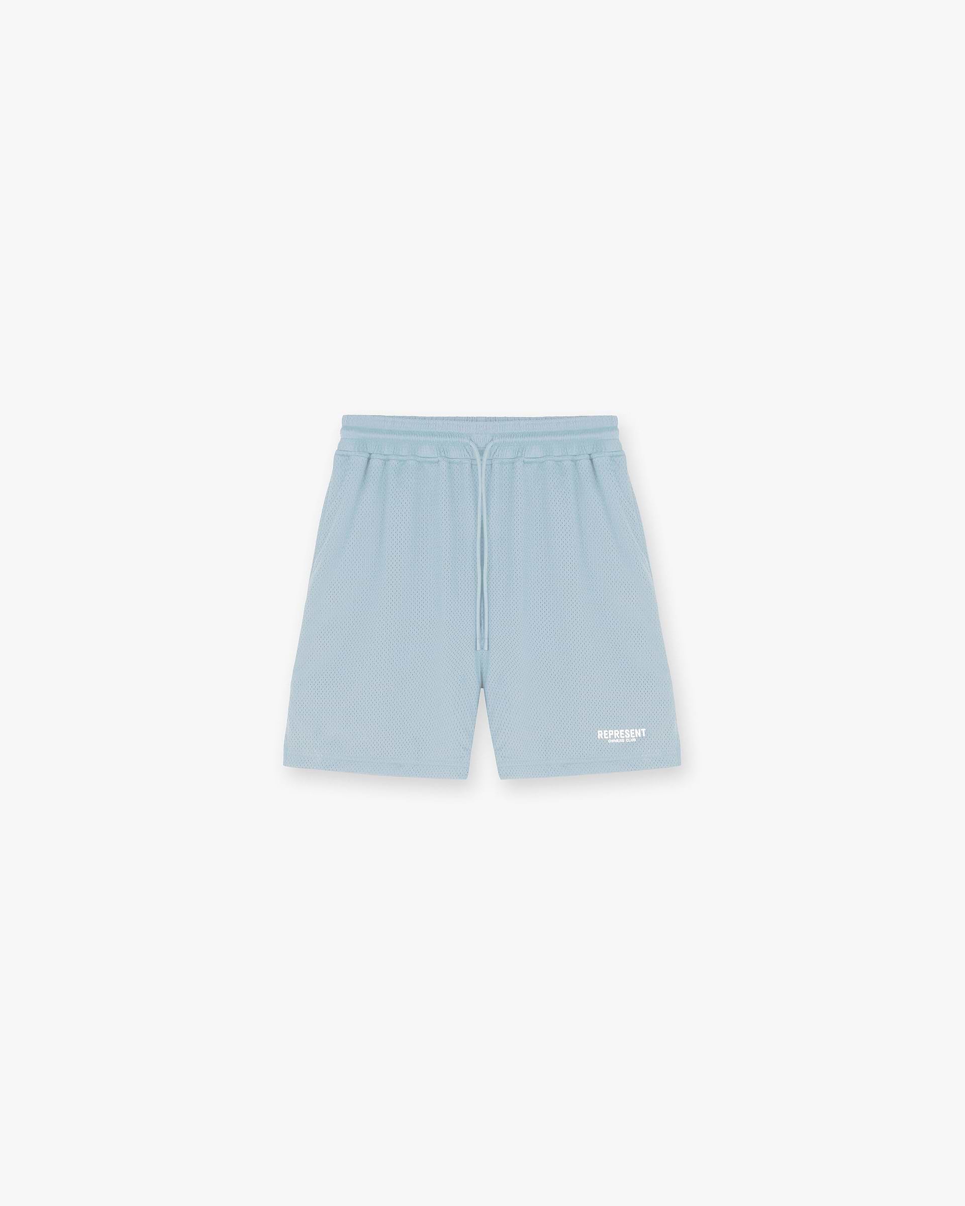 Powder Blue Mesh Shorts | Owners' Club | REPRESENT CLO