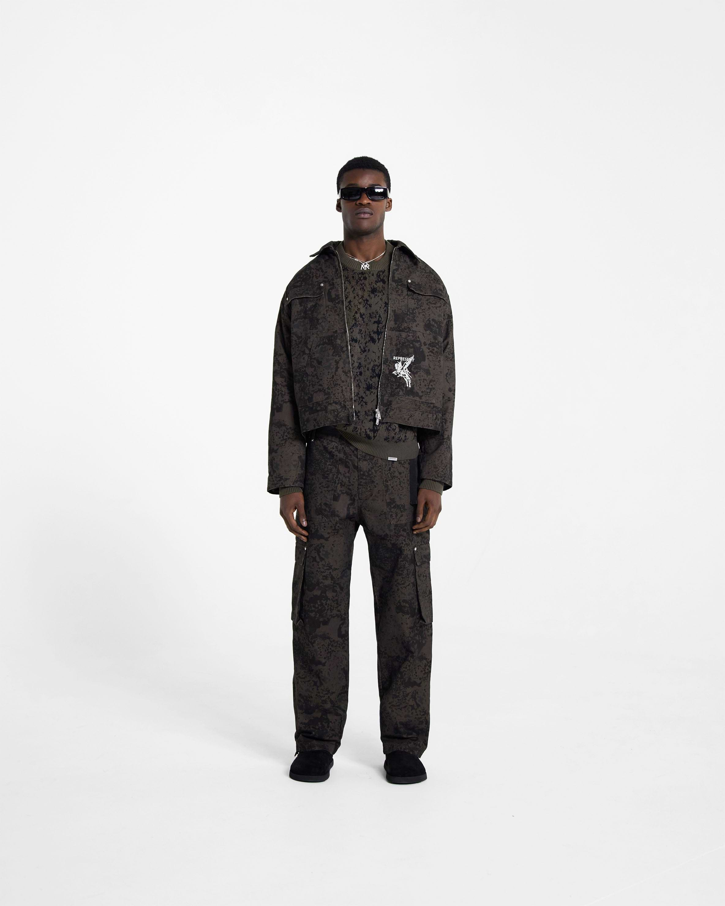 Camo print utility on sale jacket