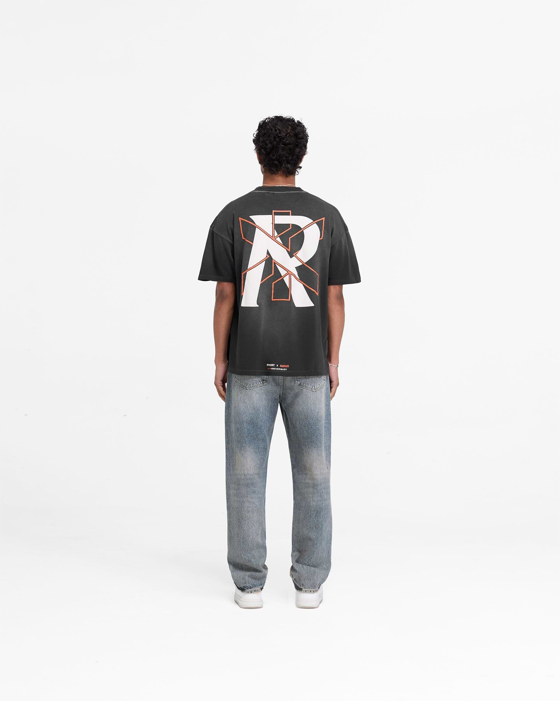 Represent X Marais Logo Lock Up T-Shirt - Aged Black